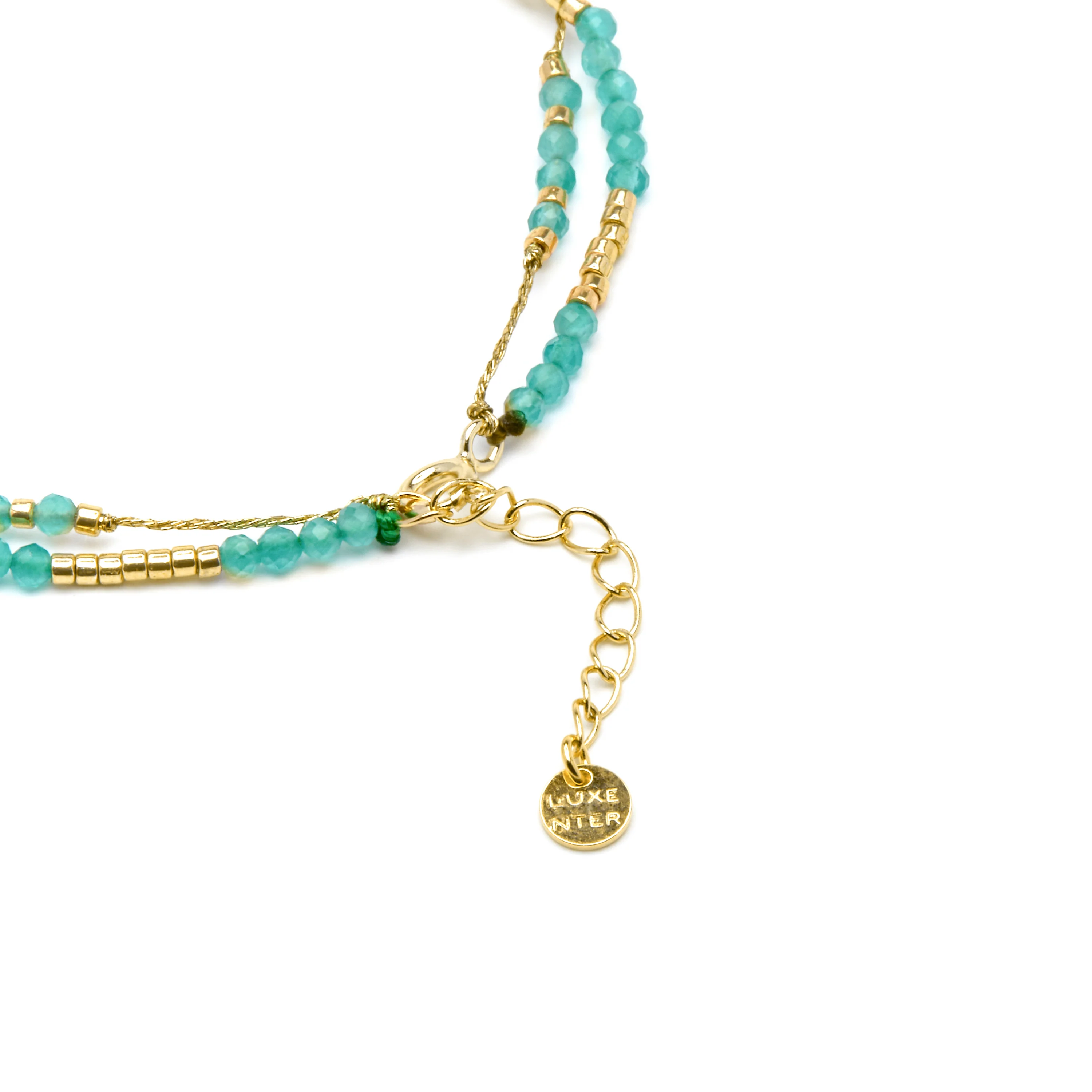 Pulsera de Plata de Ley 925 y Cristal Verde acabado oro amarillo de 18k - Talorce - Image 4
