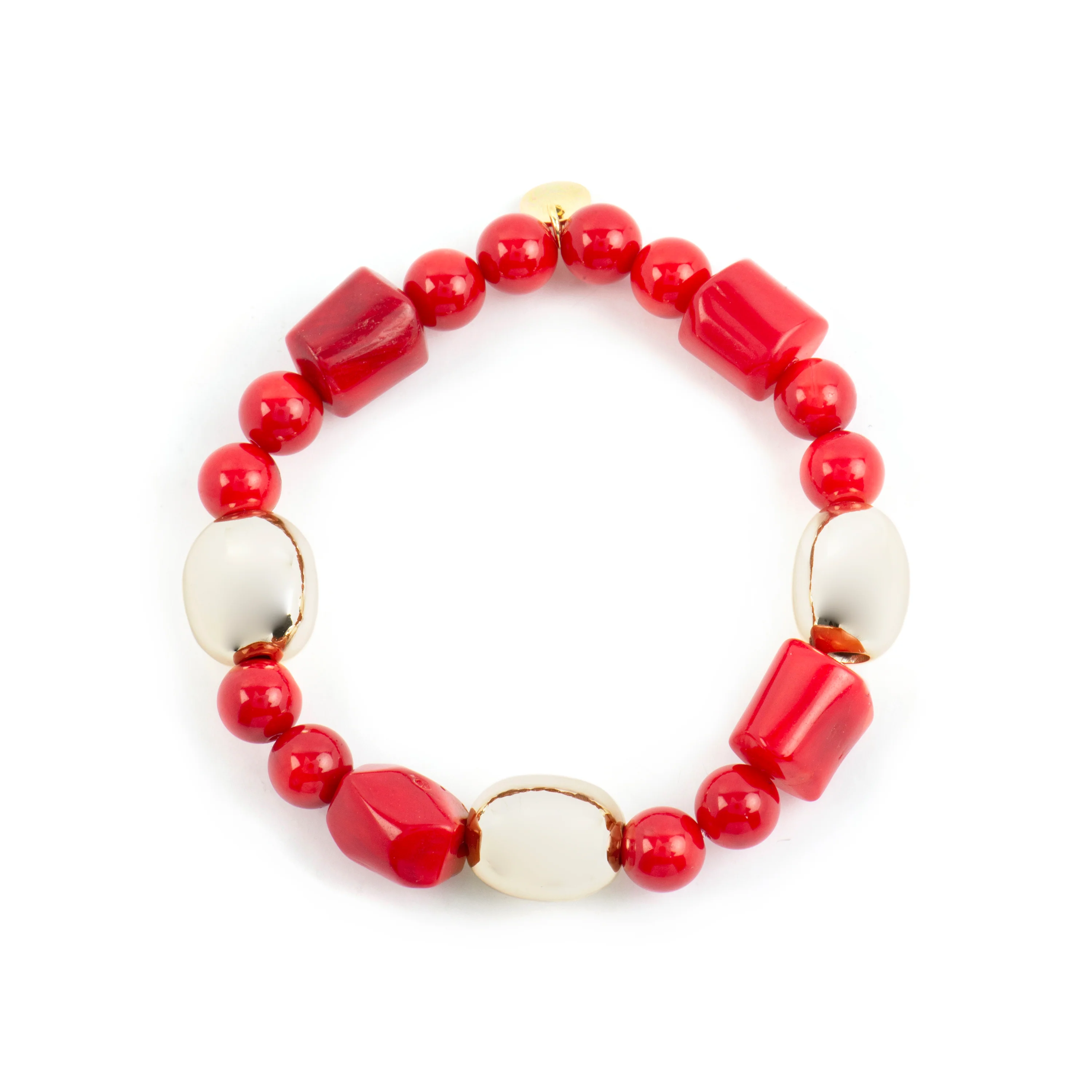 Pulsera de Plata de Ley 925 y Coral acabado oro amarillo de 18k Caheart - Image 3