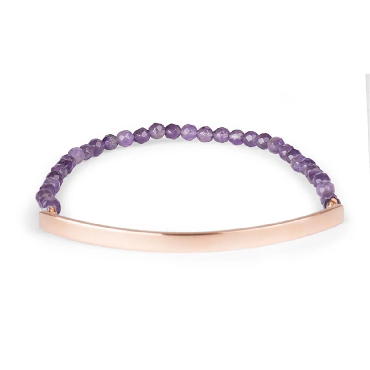 Pulsera Case De Plata De Ley 925 Con Baño Oro Rosa - Case MORADO