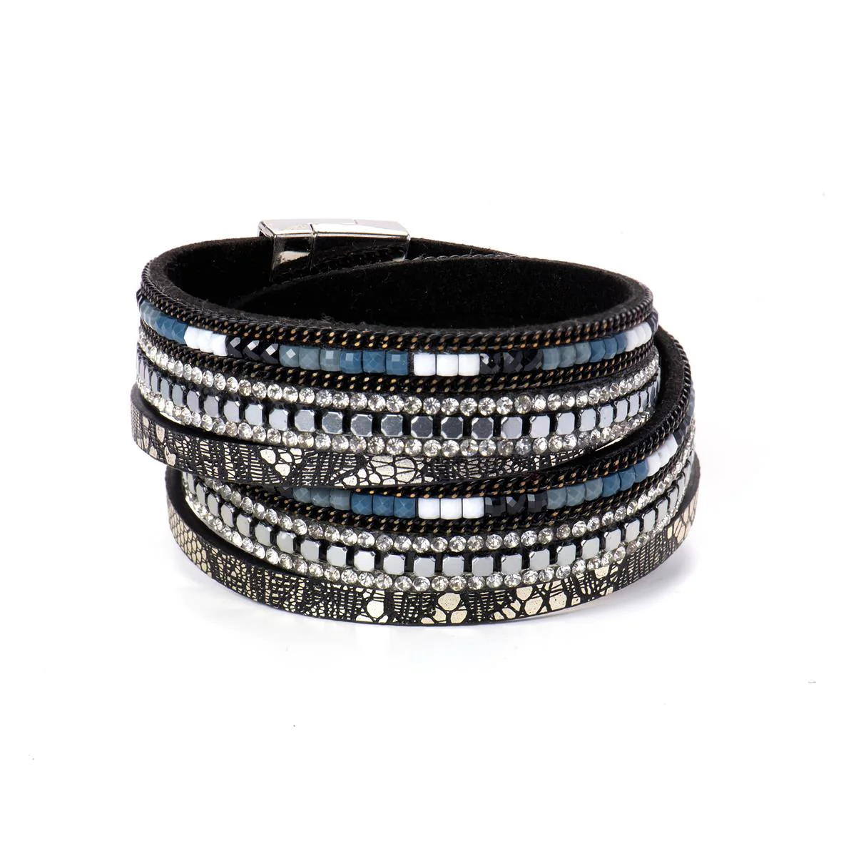 Pulsera Ryux Metal, abalorios y Cuero - Chanya MULTICOLOR