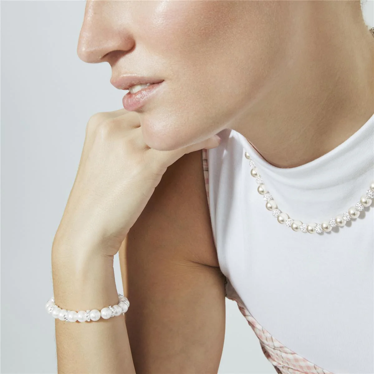 Pulsera de Perla Blanca Acabado En Plata - Clasow - Image 6