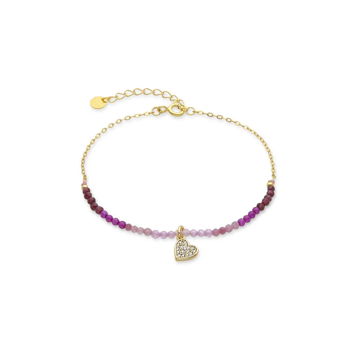 Pulsera Corazón Plata de Ley 925 - Corazón ROSA