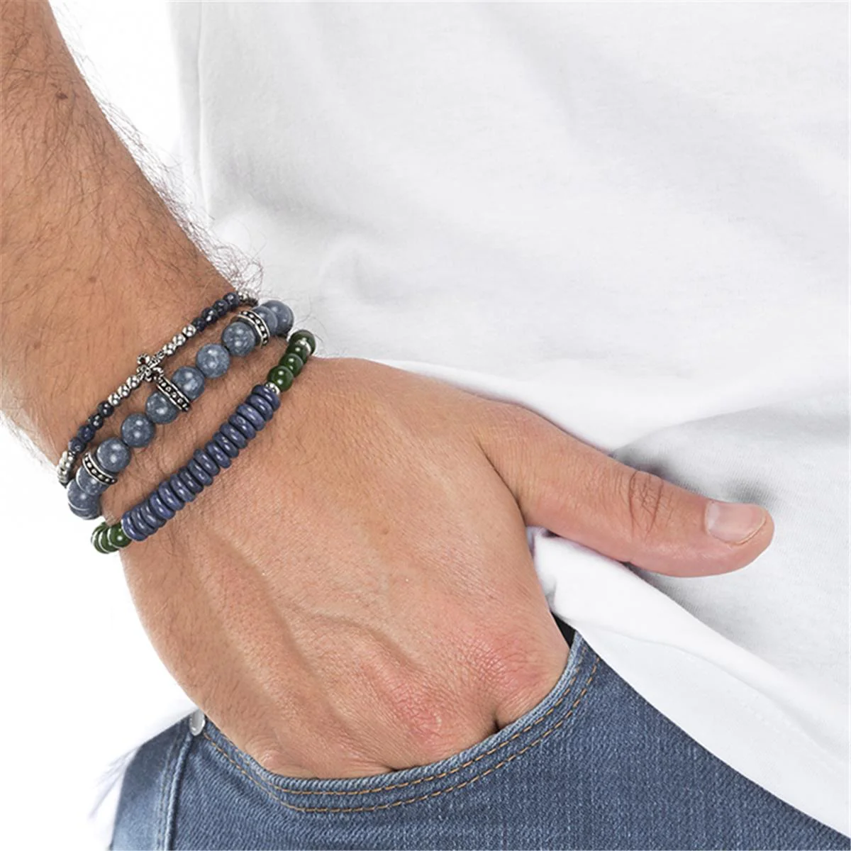 Pulsera Cysha acabado en Rodio - Cysha AZUL - Image 2