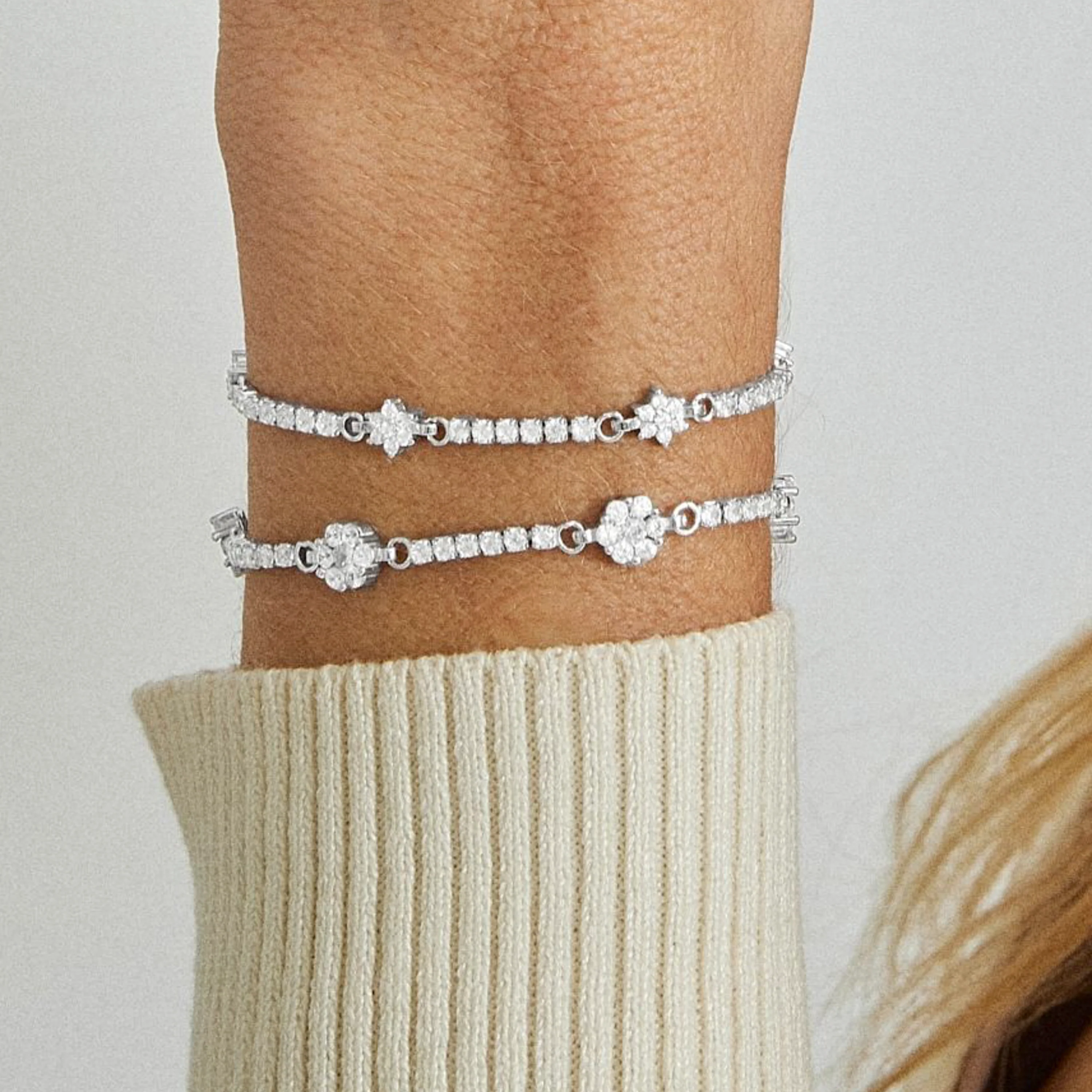 Pulsera de Plata de Ley 925 con Circonita Brillante acabada en rodio - Dader - Image 4