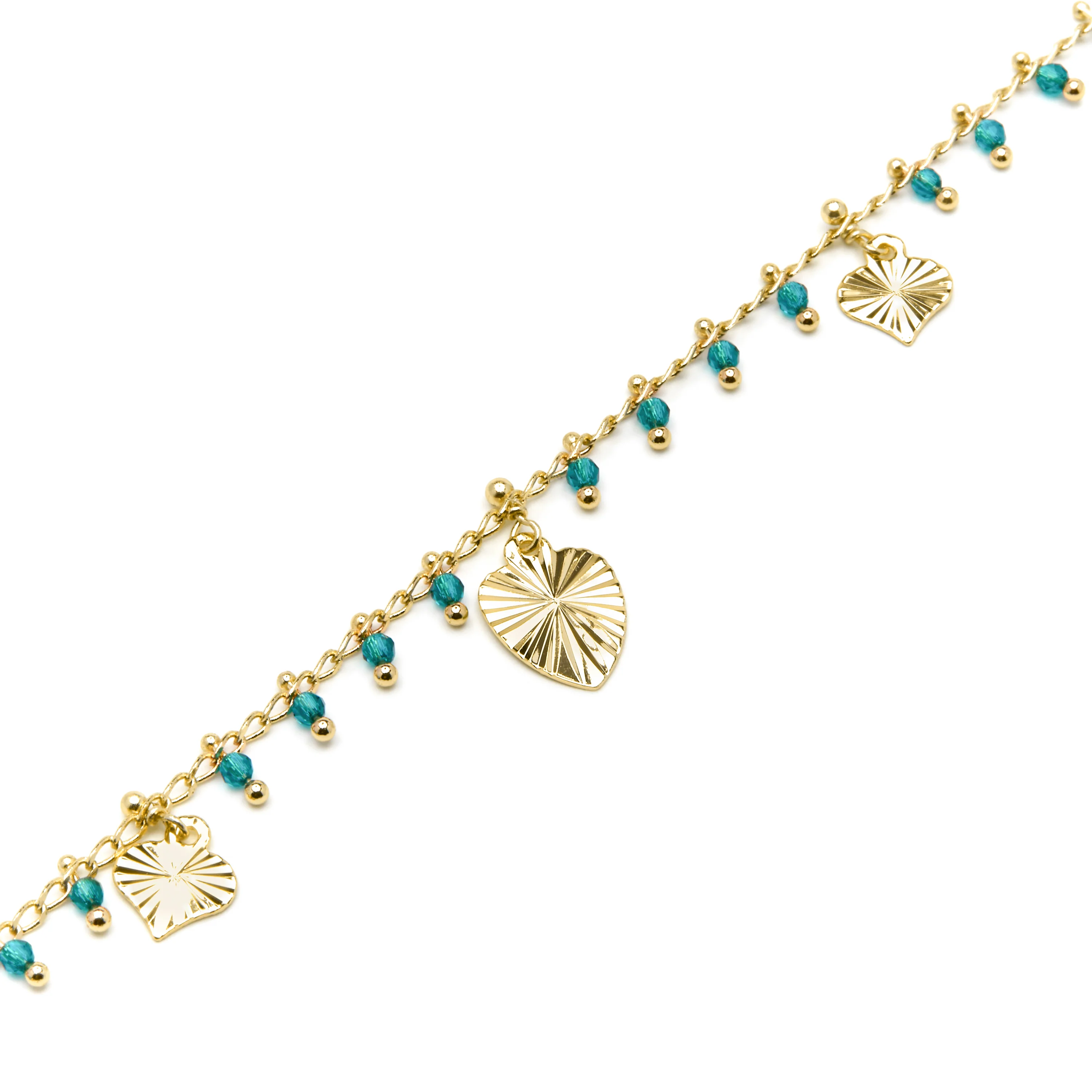 Pulsera de Plata de Ley 925 y Cristal Verde acabado oro amarillo de 18k - Dadrec - Image 5