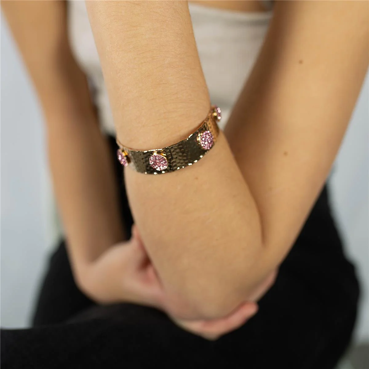 Pulsera Dakru acabado en Oro Amarillo de 18 Kts - Dakru ROSA - Image 2