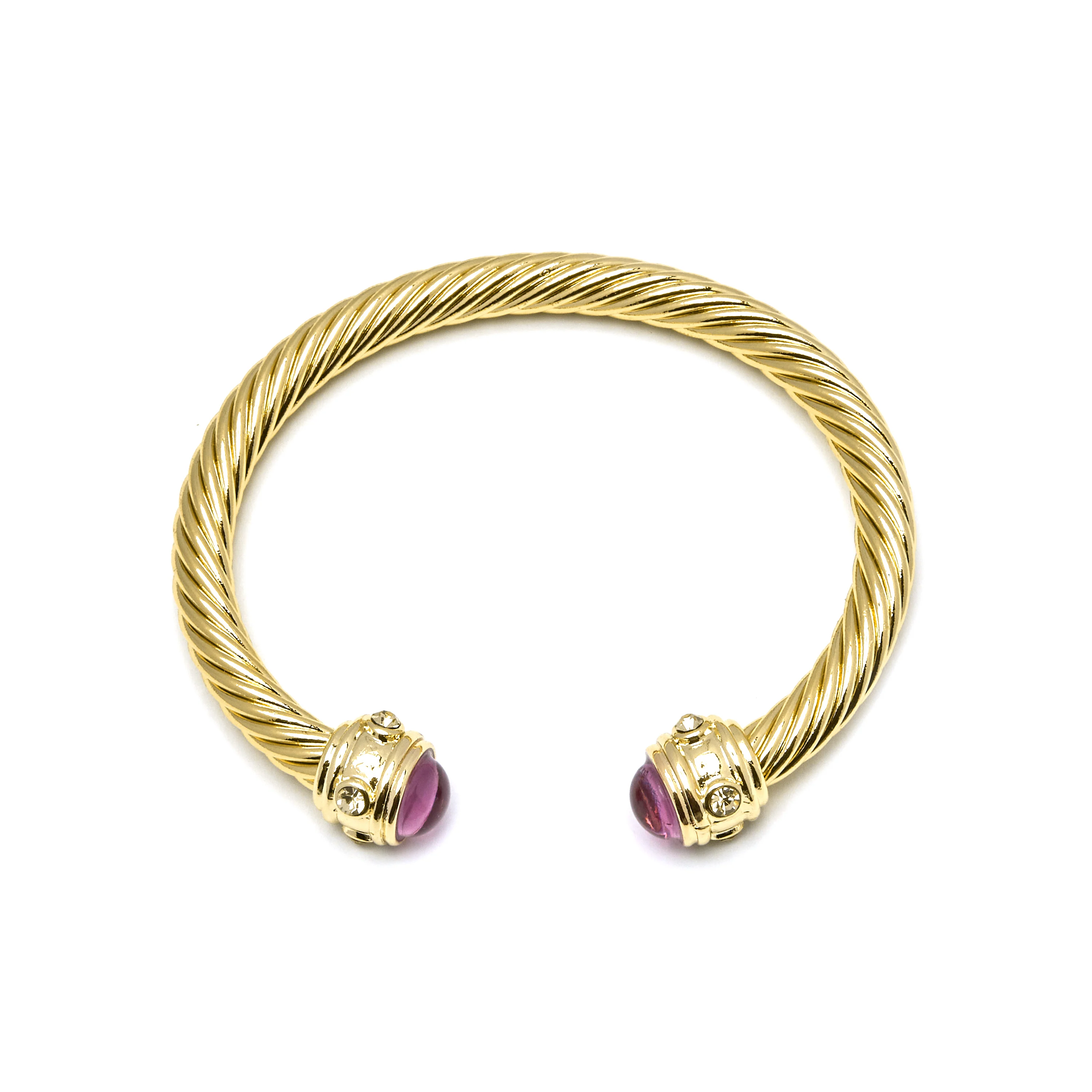 Brazalete de Cristal Morado acabado en oro amarillo 18K - Danio - Image 3