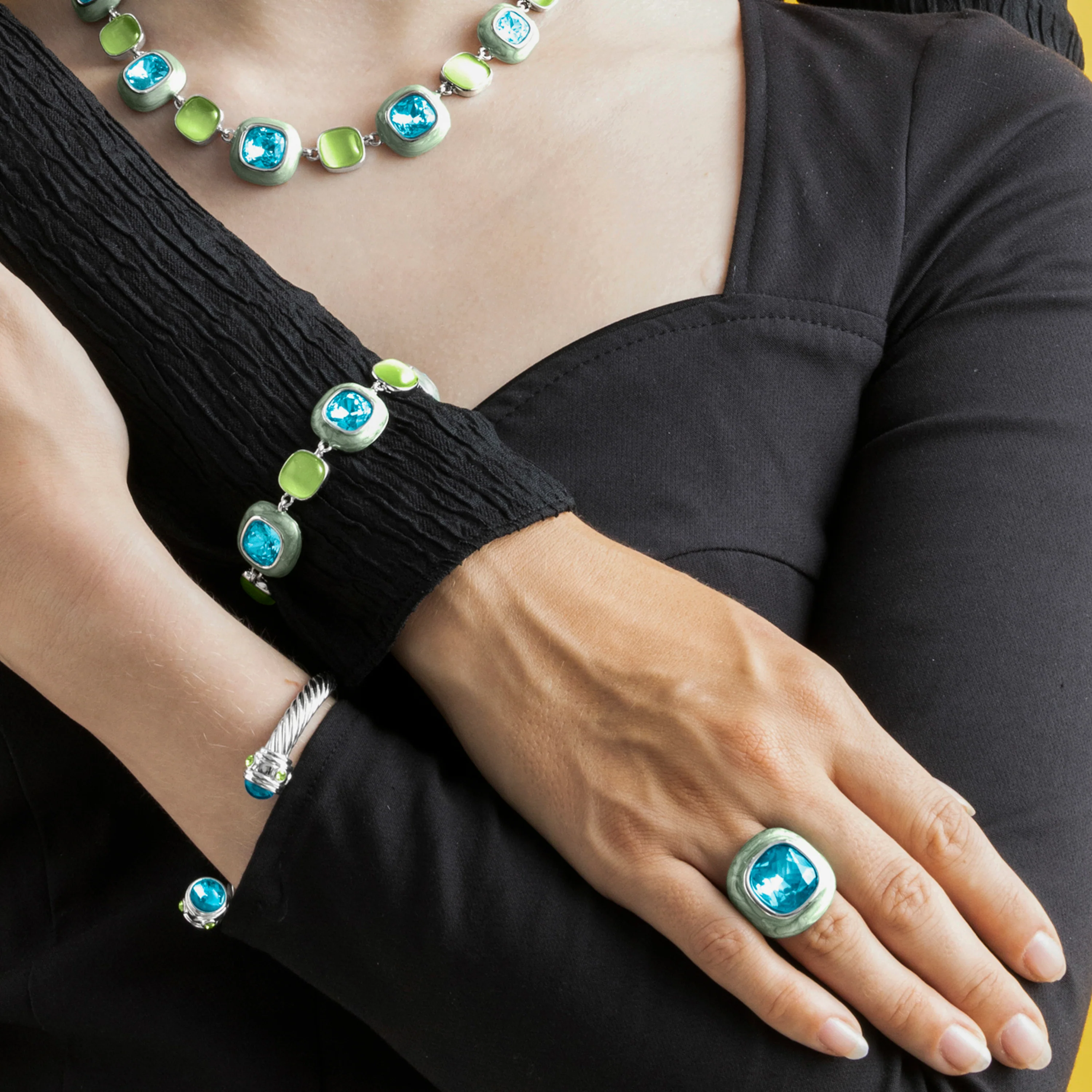 Pulsera con Cristal Azul acabado plata - Danio - Image 3