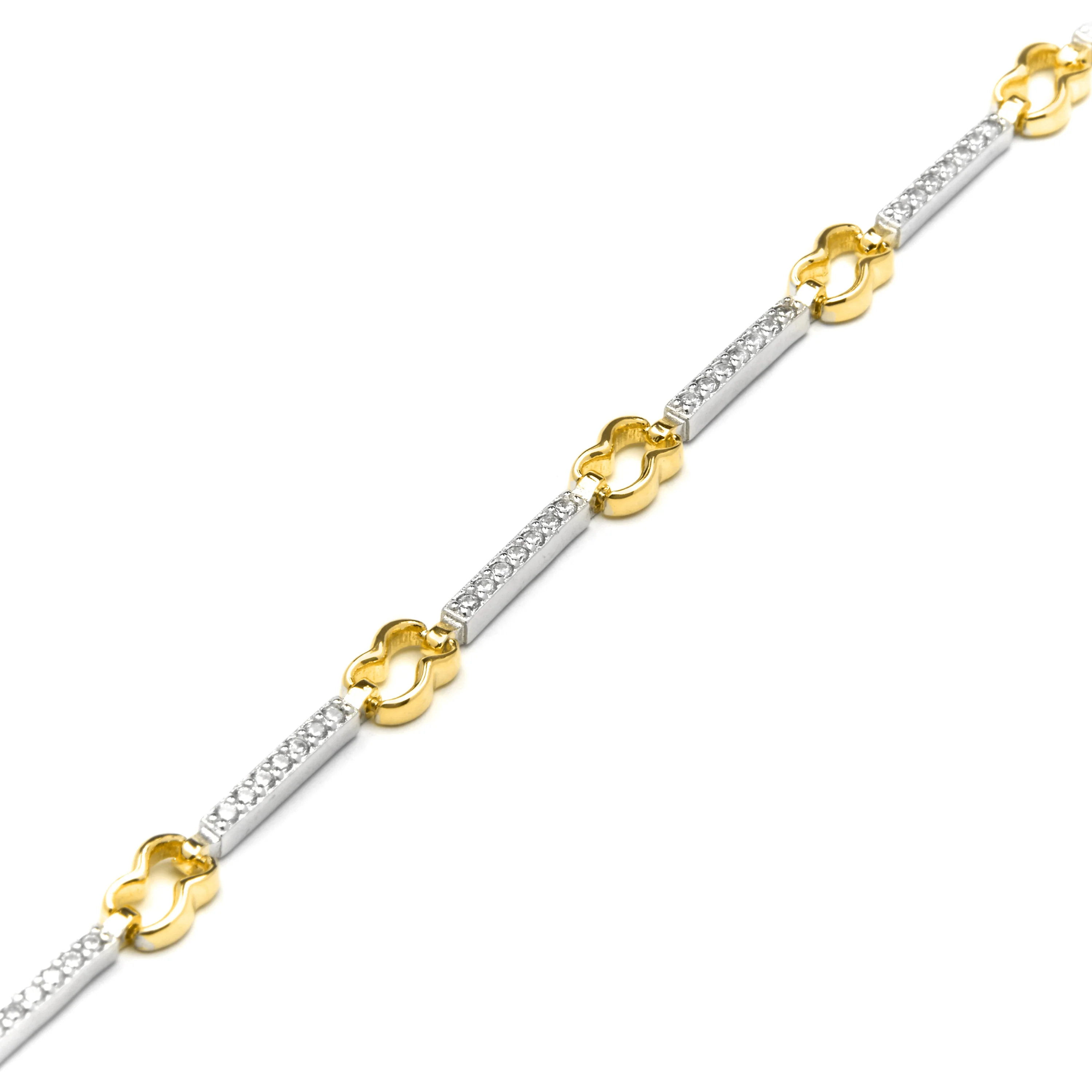 Pulsera de Plata de Ley 925 y Circonita Brillante acabado oro amarillo de 18k - Daraya - Image 5