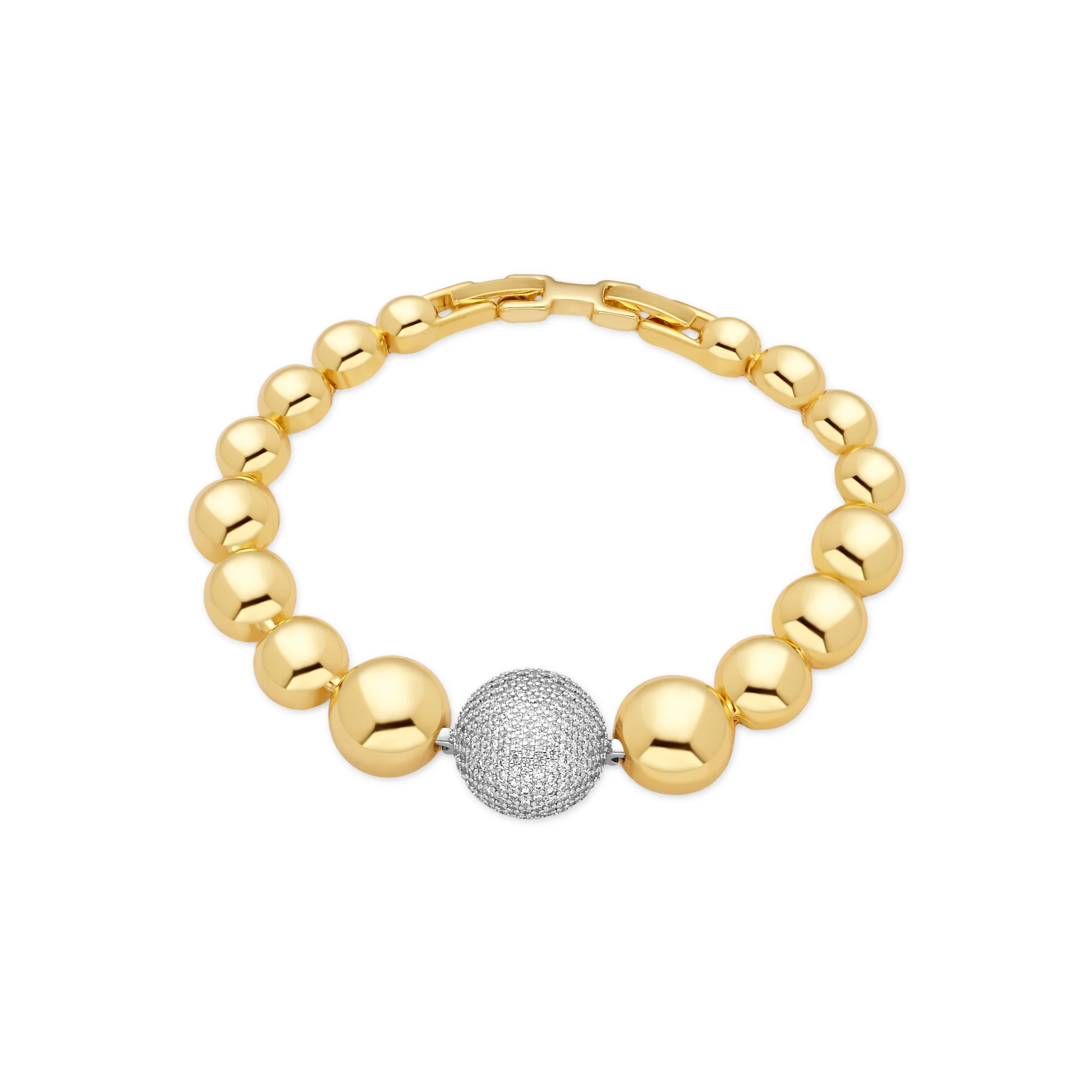 Pulsera de Circonita Brillante acabado en oro amarillo de 18k - Avihe