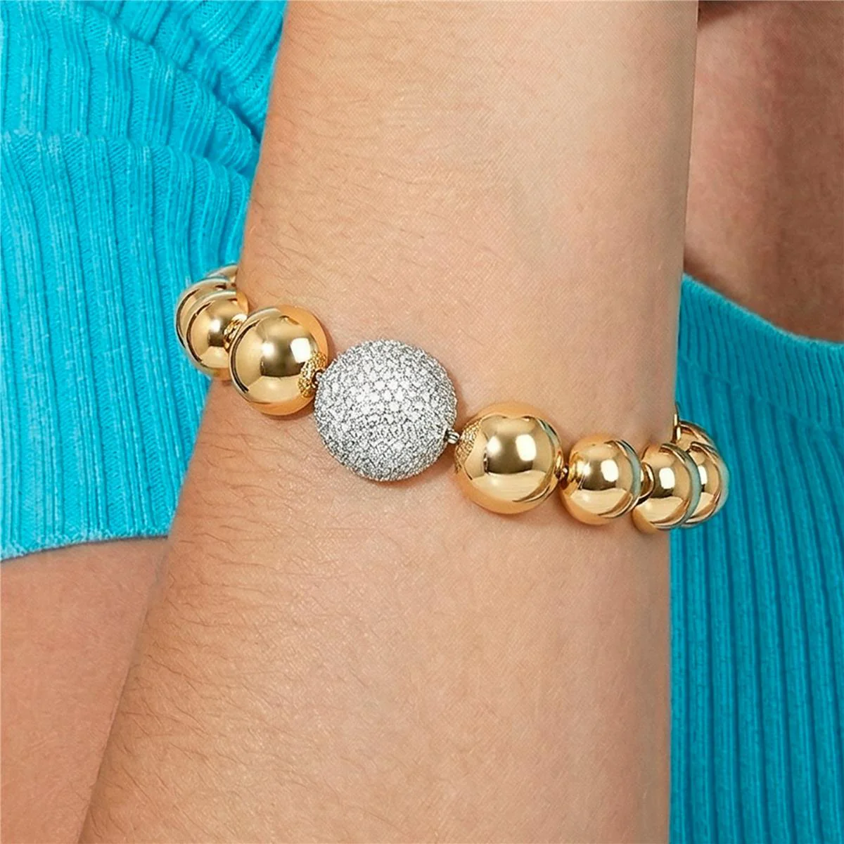Pulsera de Circonita Brillante acabado en oro amarillo de 18k - Avihe - Image 6