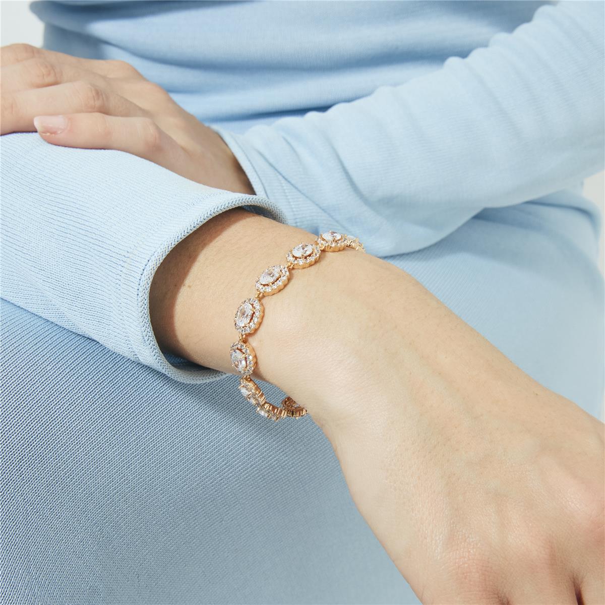 Pulsera de Circonita Brillante acabado en oro rosa de 18k - Zarane - Image 6