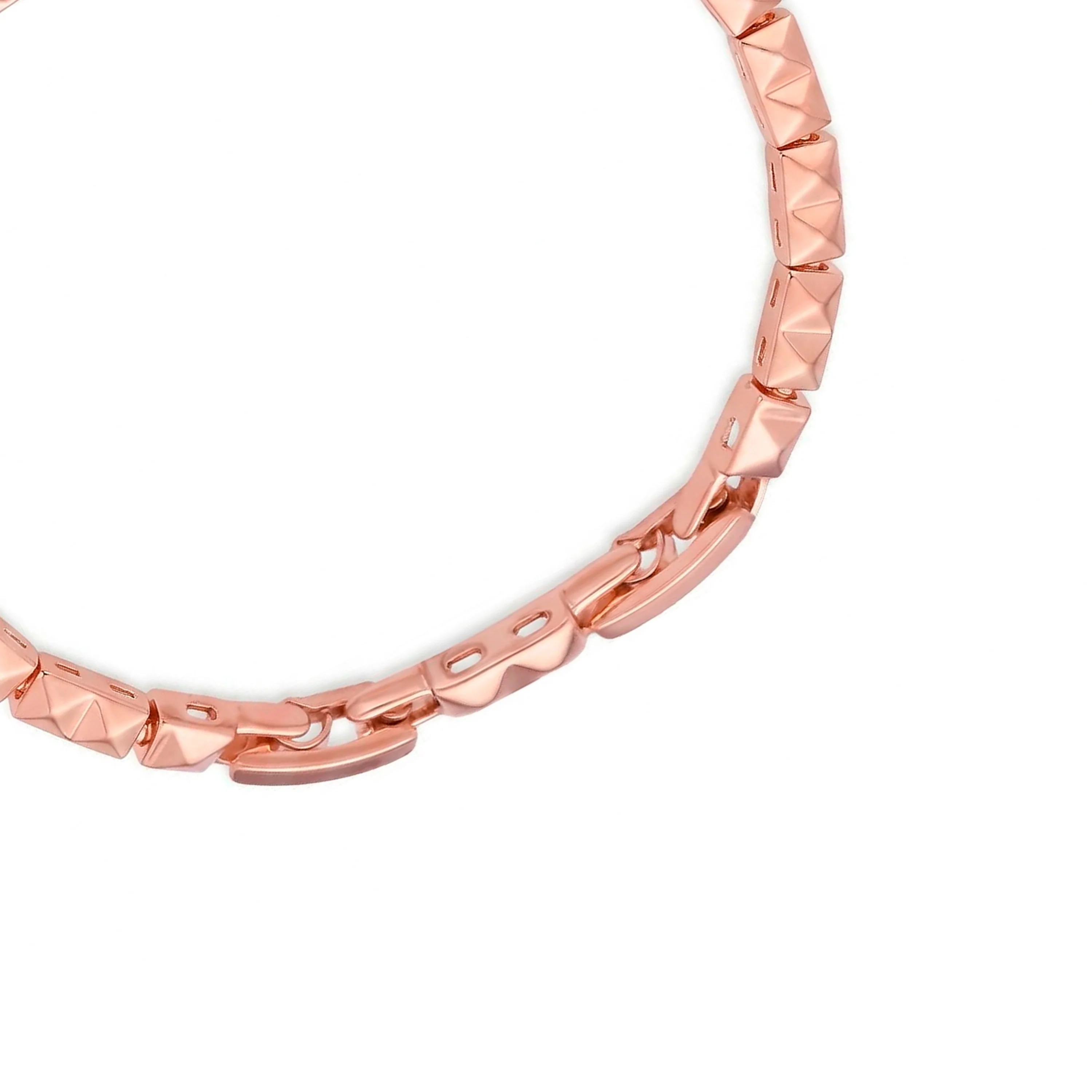 Pulsera de Circonita Esmeralda acabado en oro rosa de 18k - Sacery - Image 7