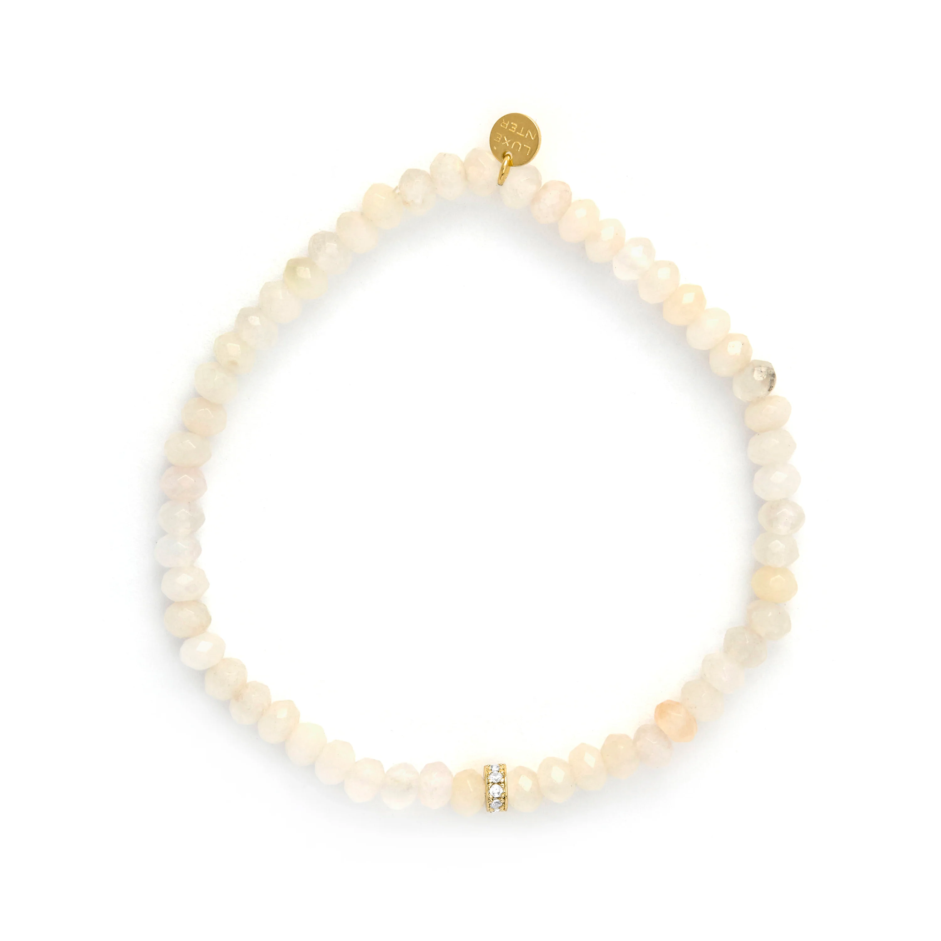 Pulsera de Cristal Blanco acabado en oro amarillo de 18k - Aming - Image 3