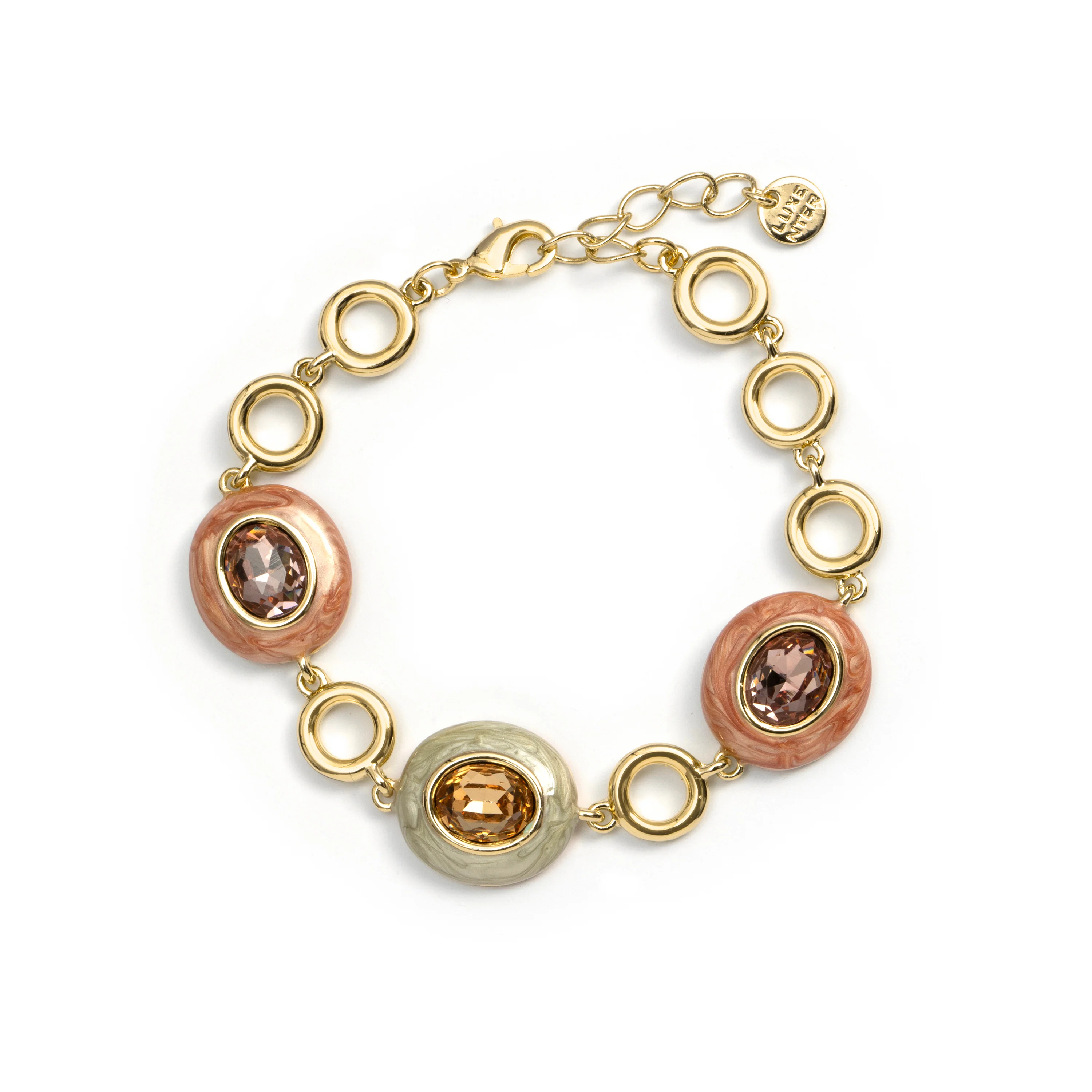 Pulsera de Cristal Marrón acabado en oro amarillo de 18k - Amarke - Image 3