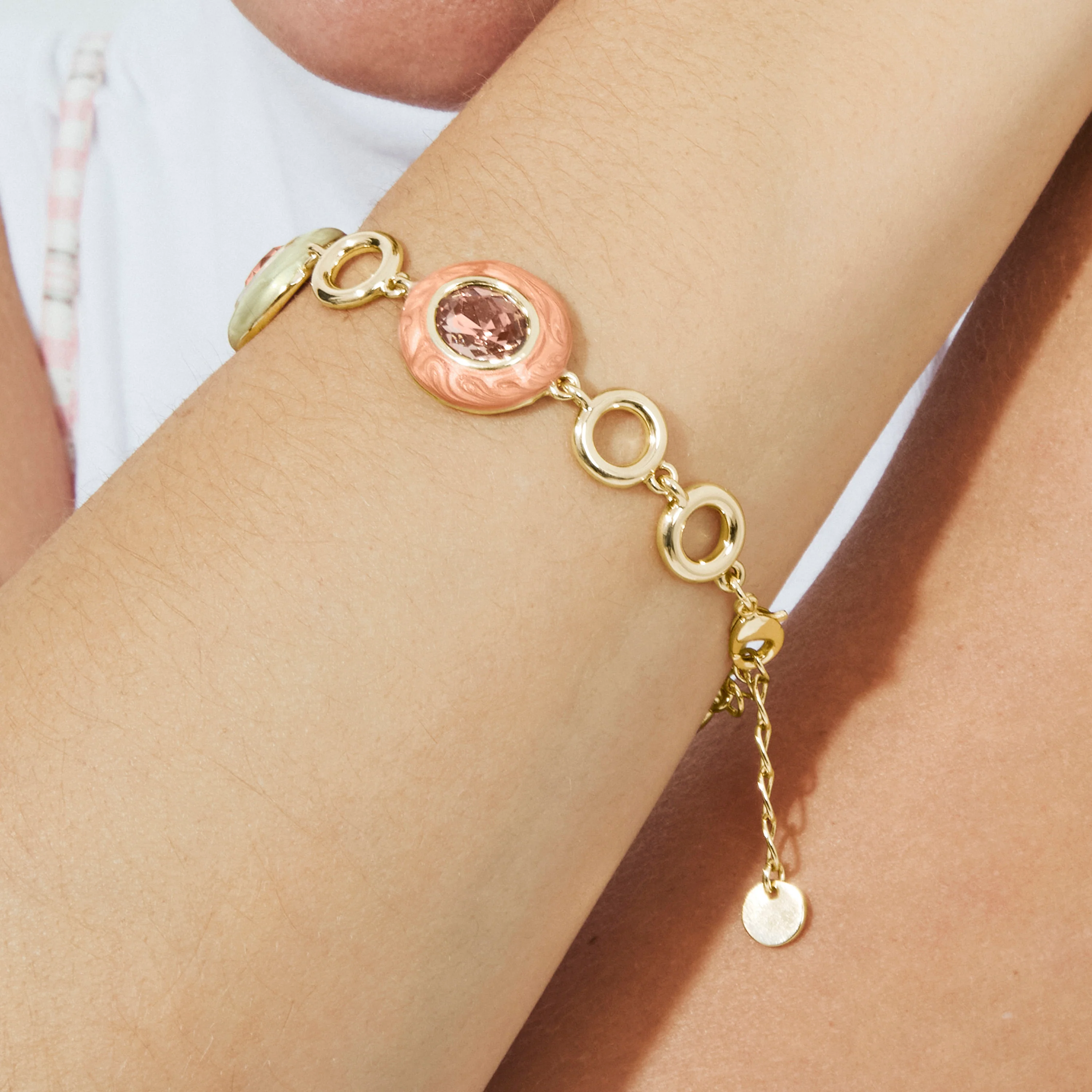 Pulsera de Cristal Marrón acabado en oro amarillo de 18k - Amarke - Image 6
