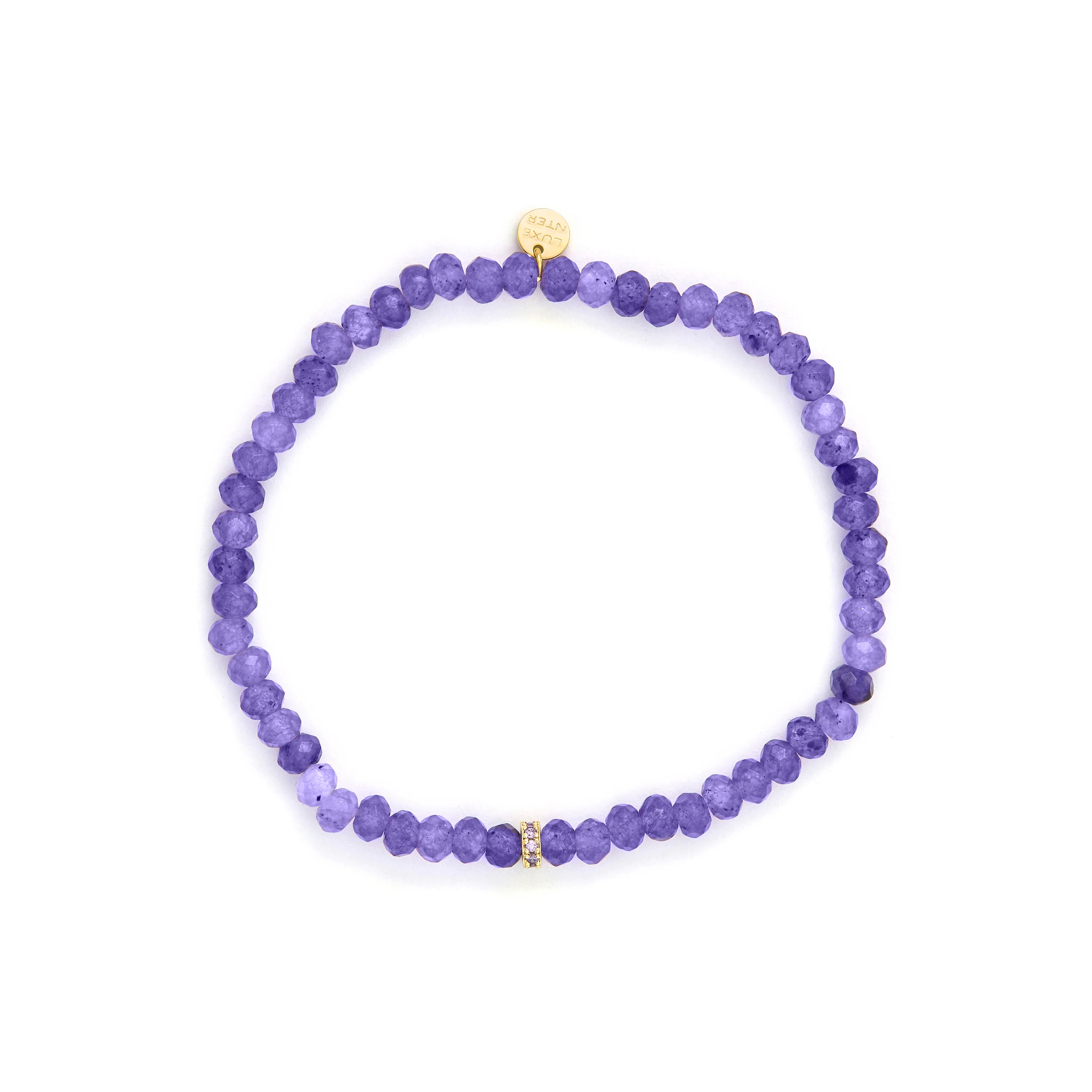 Pulsera de Cristal Morado acabado en oro amarillo de 18k - Aming - Image 3