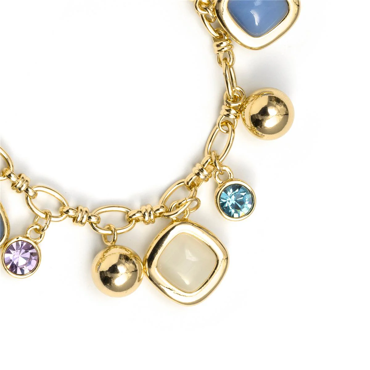 Pulsera de Ojo de Gato Azul acabado en oro amarillo de 18k - Mankao - Image 5
