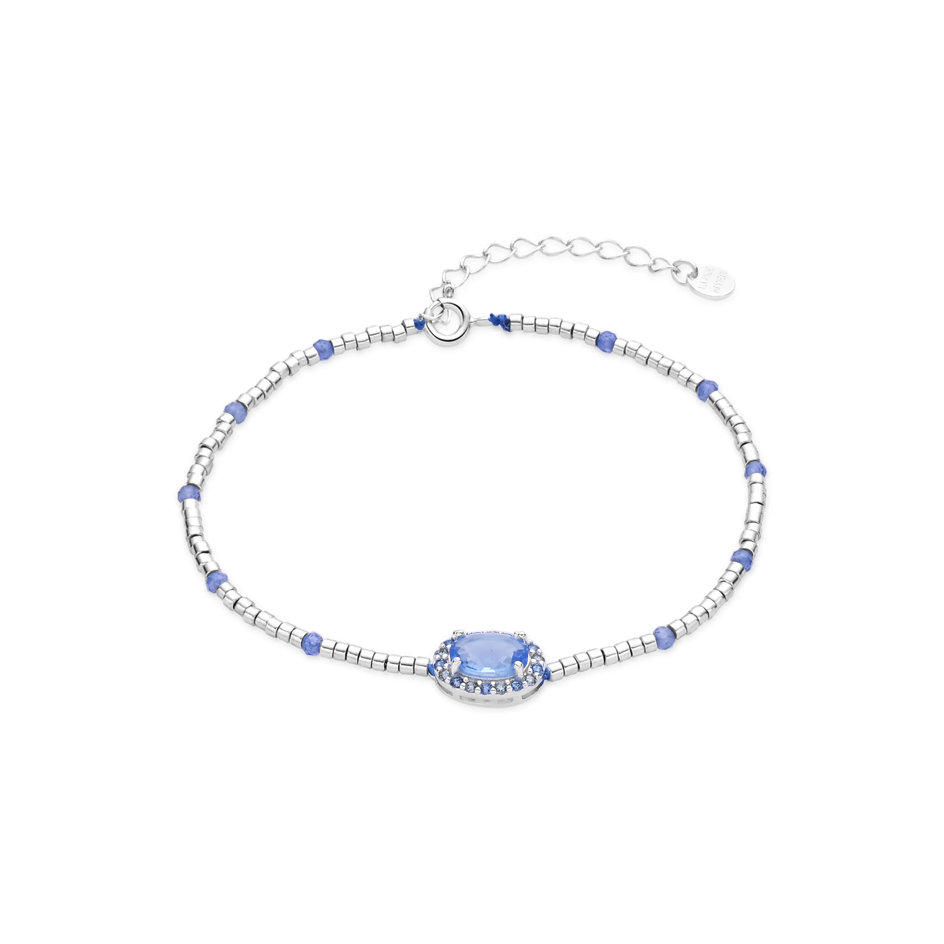Pulsera de Plata de Ley 925 y Circonita Azul acabado en rodio - Simder