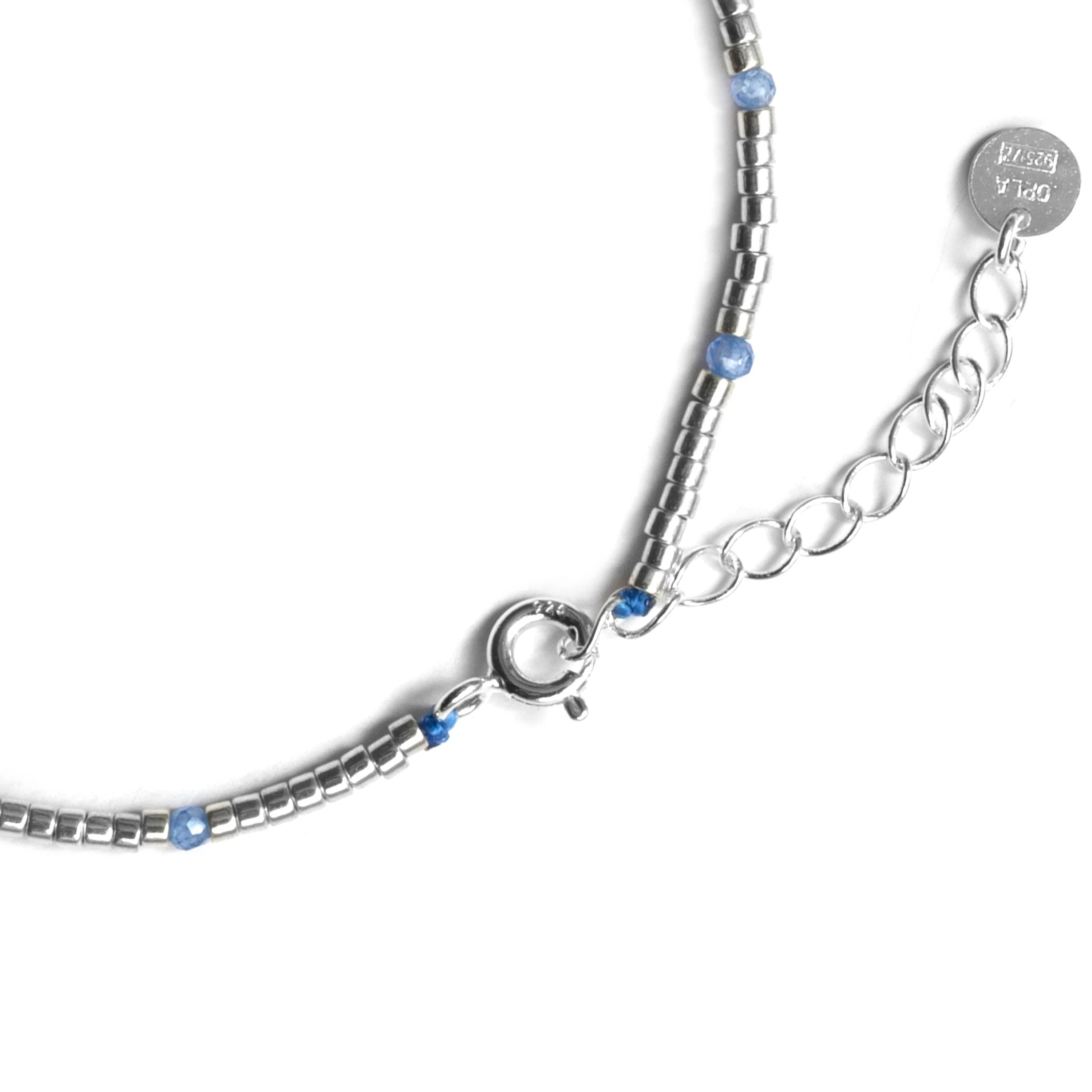 Pulsera de Plata de Ley 925 y Circonita Azul acabado en rodio - Simder - Image 7