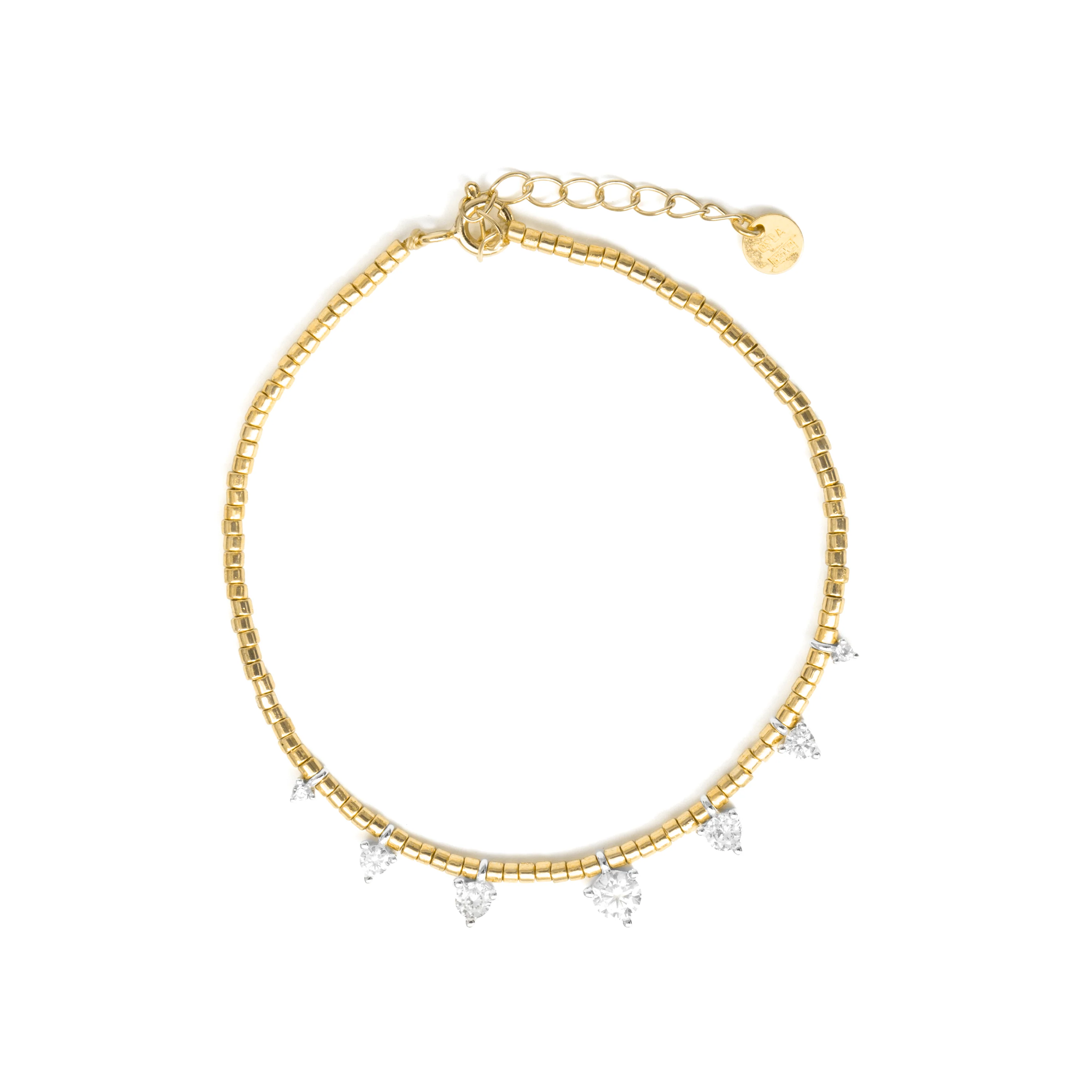 Pulsera de Plata de Ley 925 y Circonita Brillante acabado en oro amarillo de 18k - Coyra - Image 5