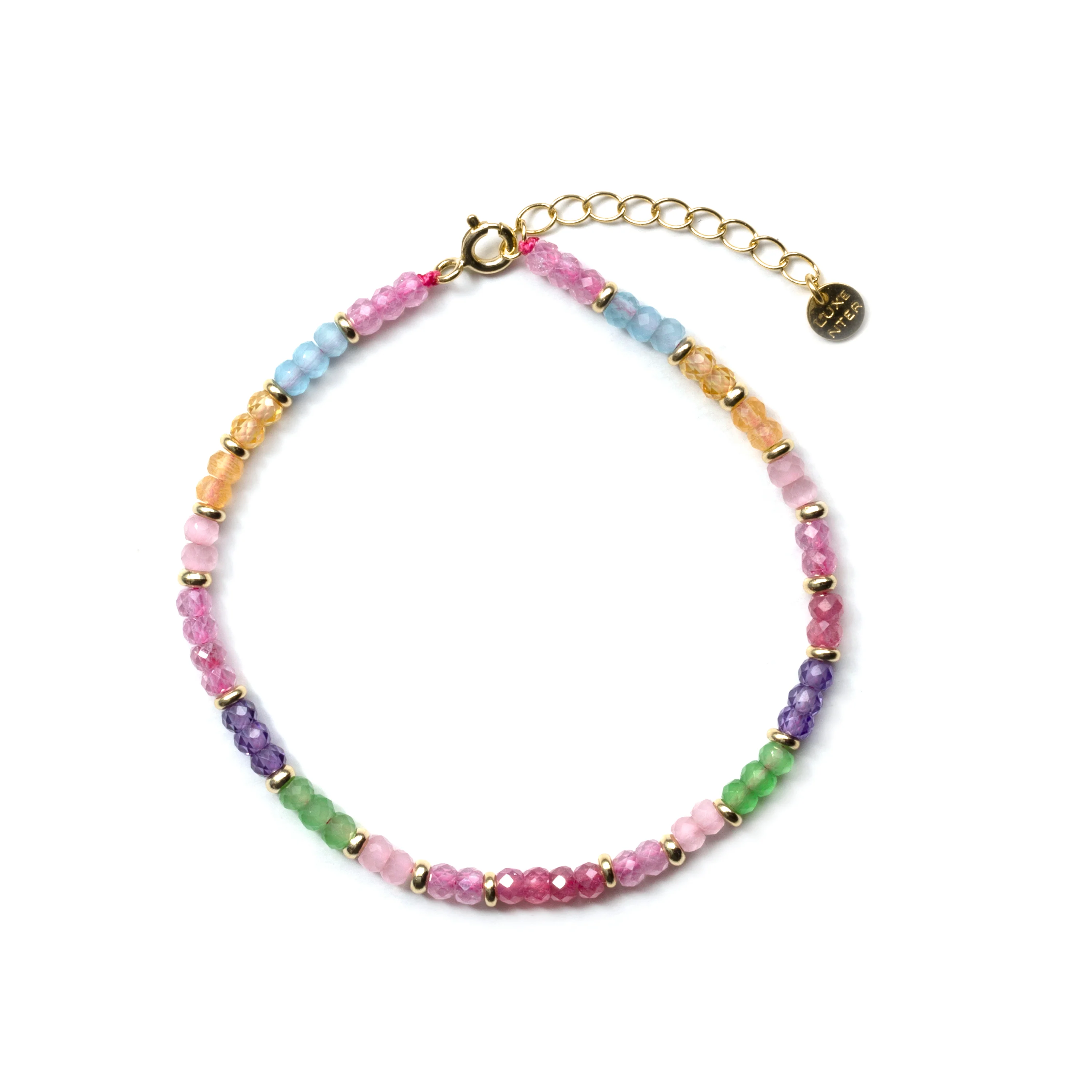 Pulsera de Plata de Ley 925 y Circonita Multicolor acabado en oro amarillo de 18k - Zograx - Image 3