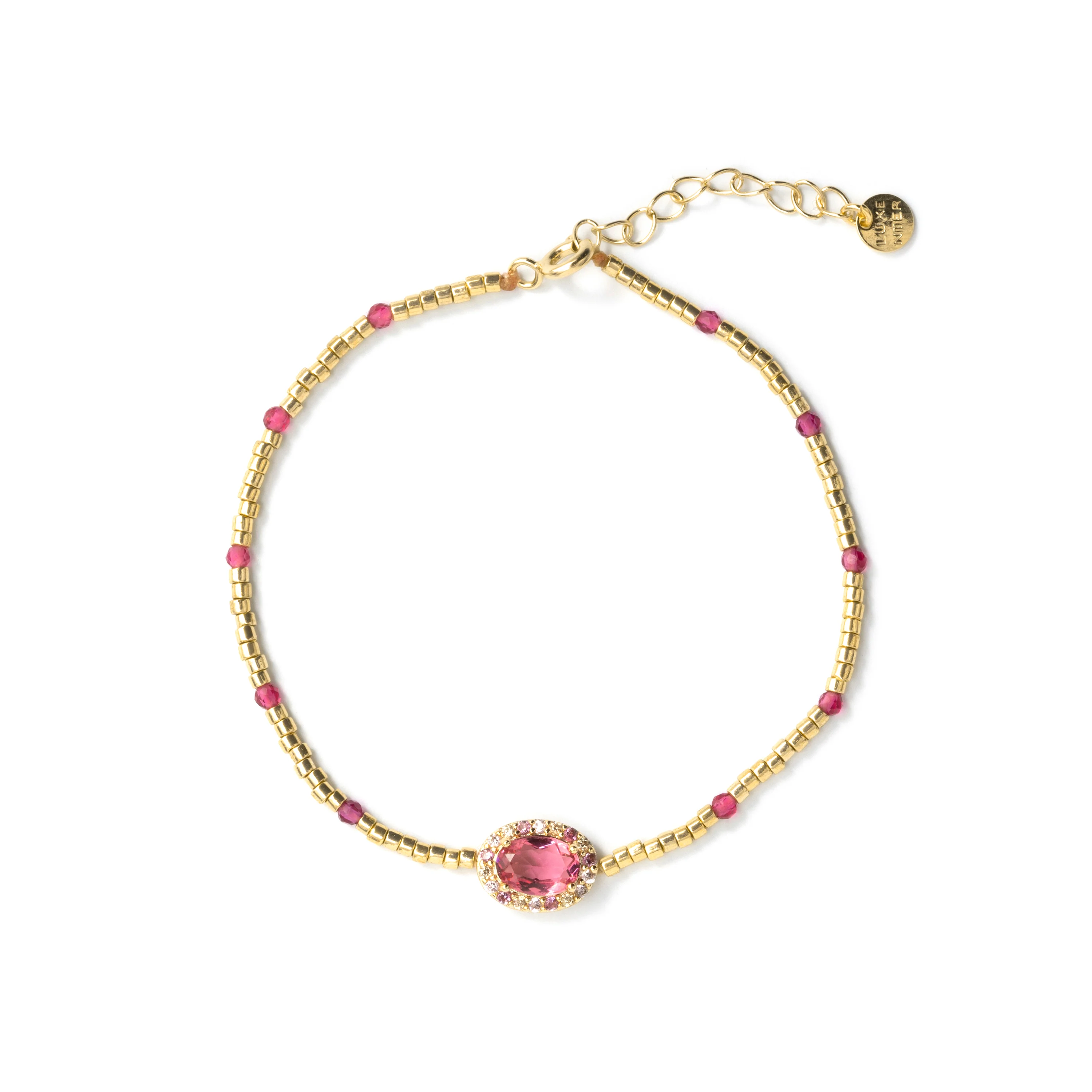 Pulsera de Plata de Ley 925 y Circonita Rosa acabado en oro amarillo de 18k - Simder - Image 3