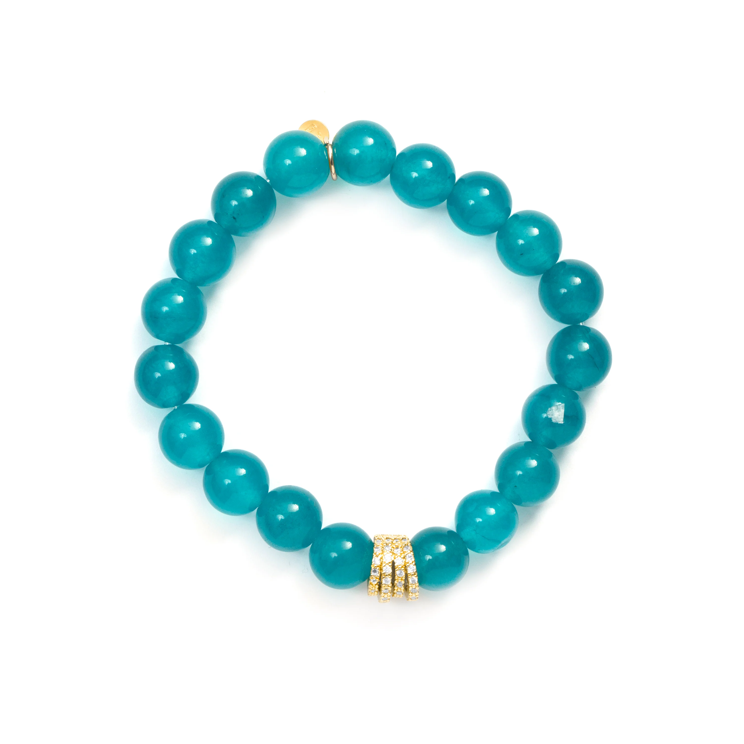 Pulsera de Plata de Ley 925 y Cristal Azul acabado en oro amarillo de 18k - Tekin - Image 3