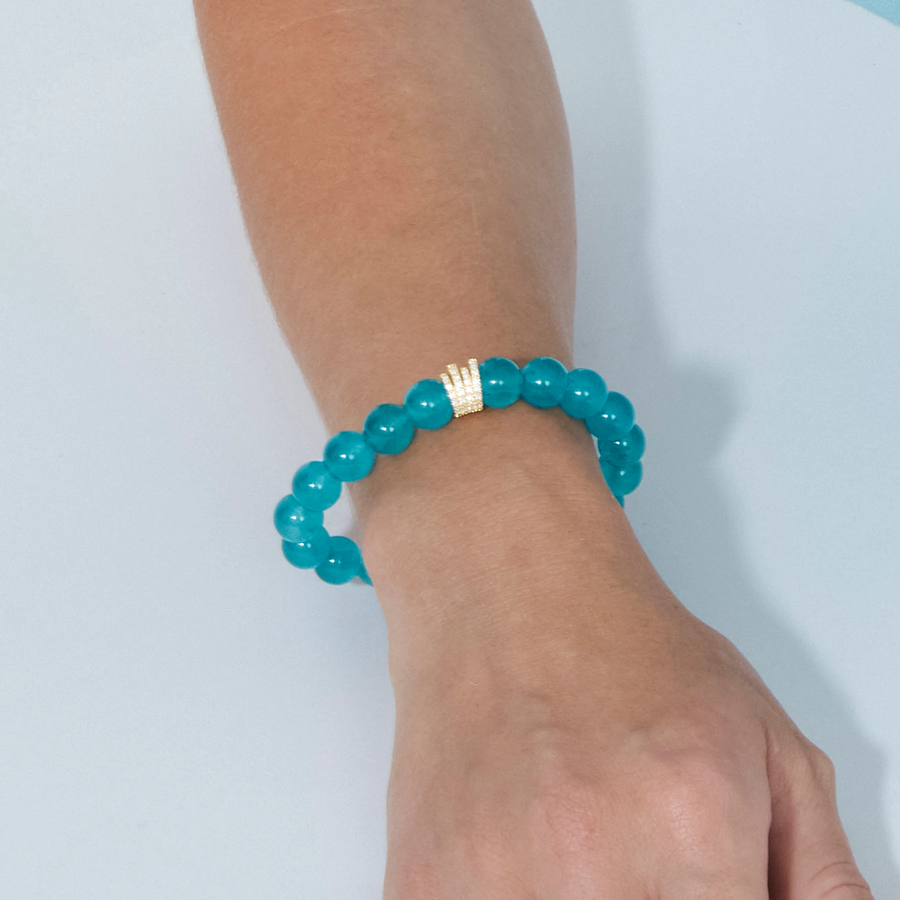 Pulsera de Plata de Ley 925 y Cristal Azul acabado en oro amarillo de 18k - Tekin - Image 7