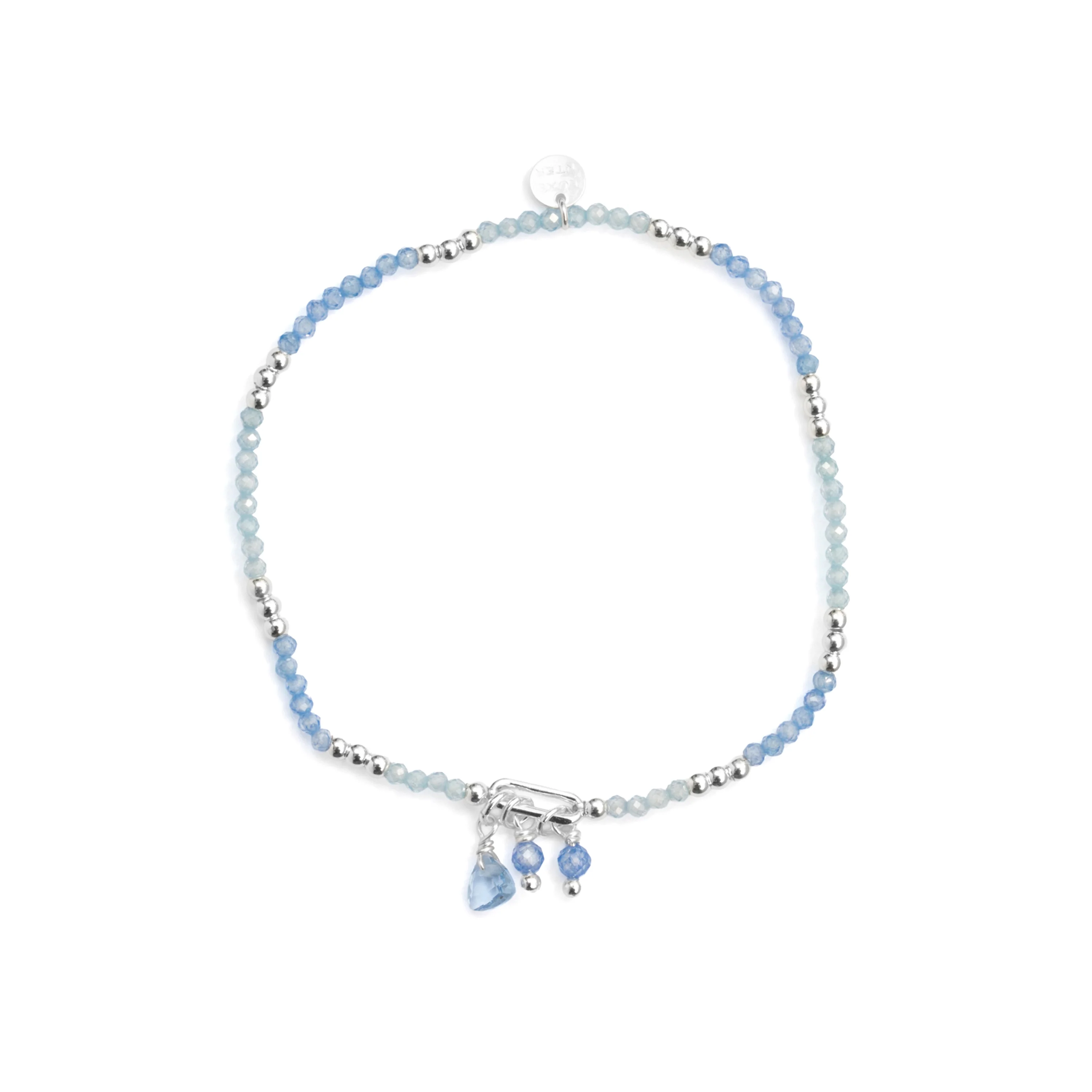 Pulsera de Plata de Ley 925 y Cristal Azul acabado en rodio - Ilkan - Image 3