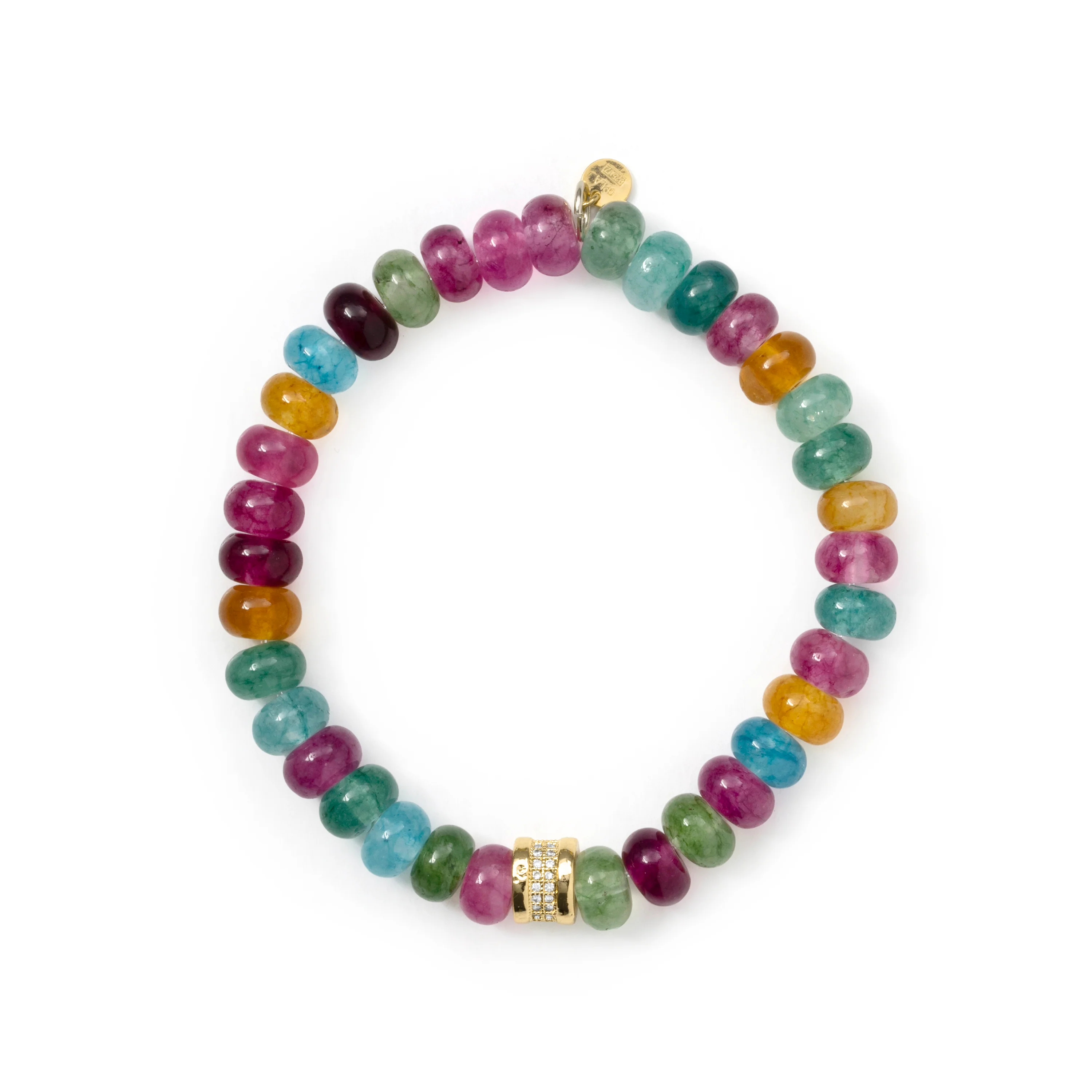 Pulsera de Plata de Ley 925 y Cristal Multicolor acabado en oro amarillo de 18k - Omke - Image 3