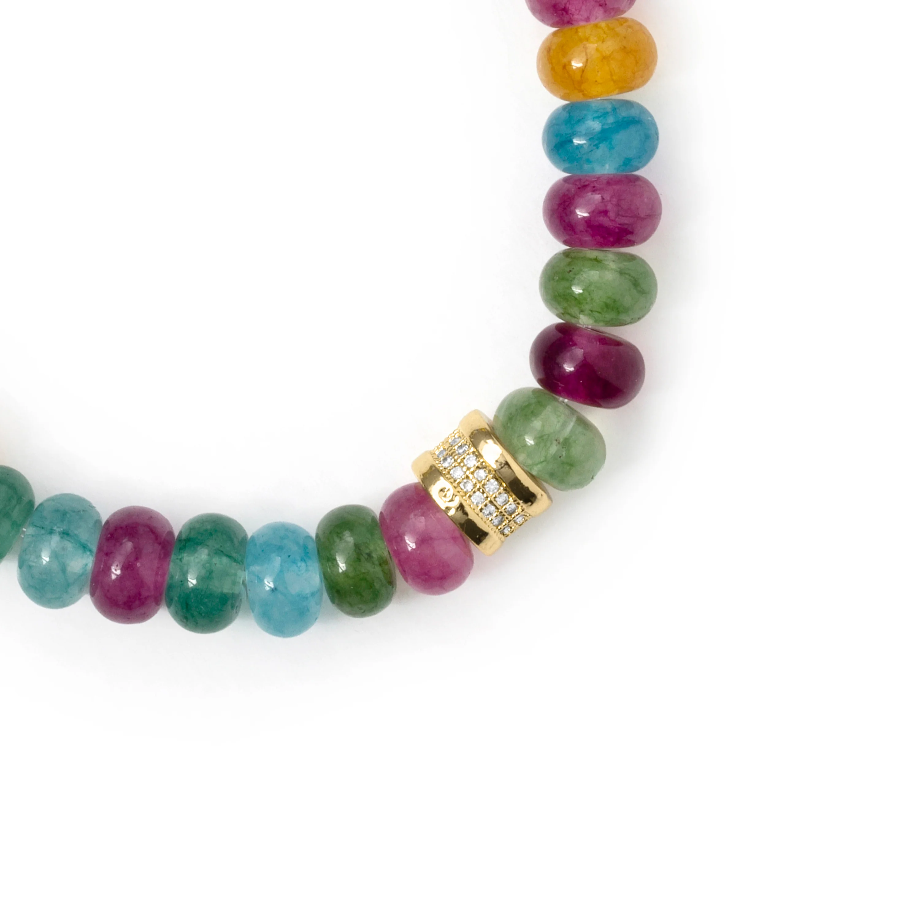 Pulsera de Plata de Ley 925 y Cristal Multicolor acabado en oro amarillo de 18k - Omke - Image 5