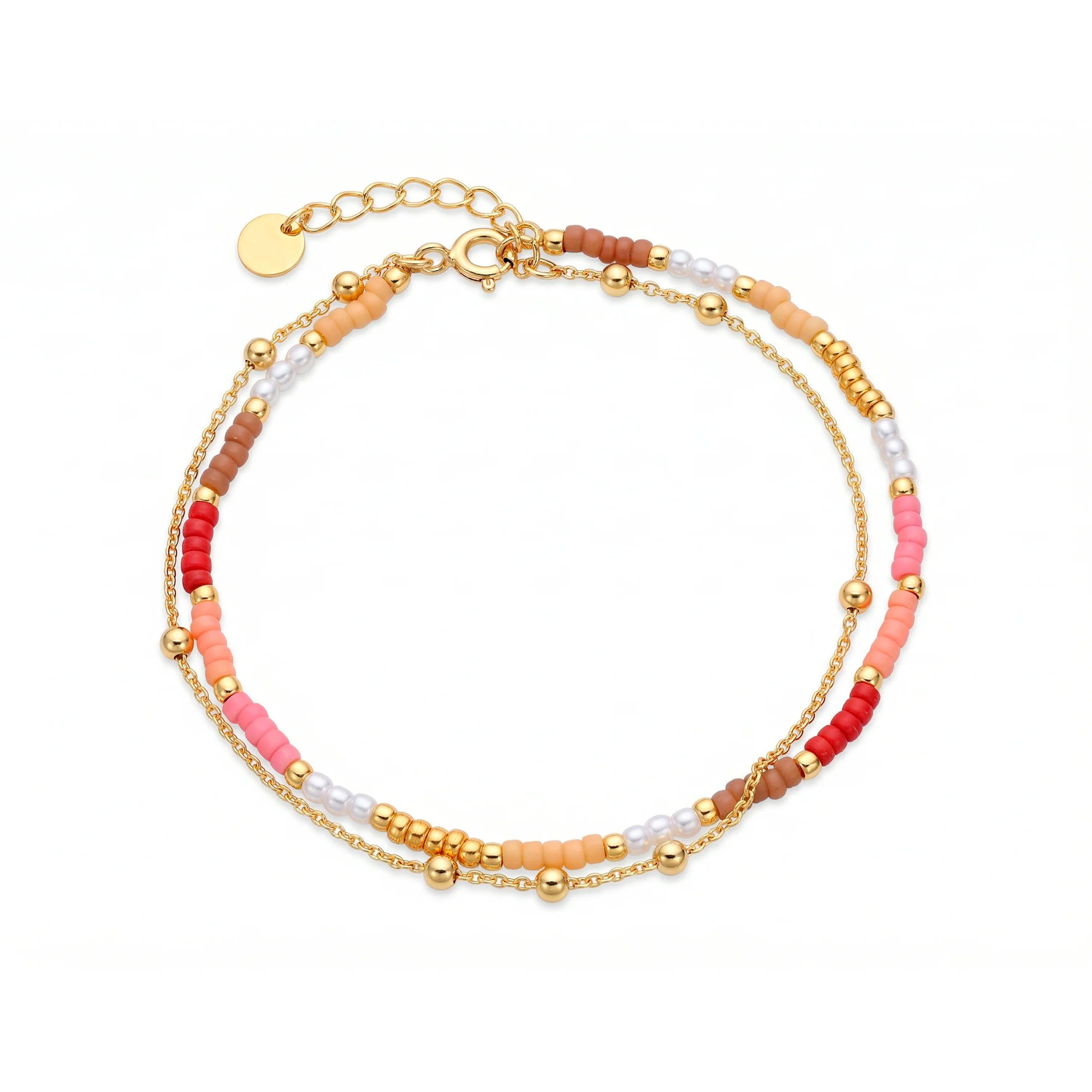 Pulsera de Plata de Ley 925 y Cristal Multicolor acabado en oro amarillo de 18k - Oru - Image 3