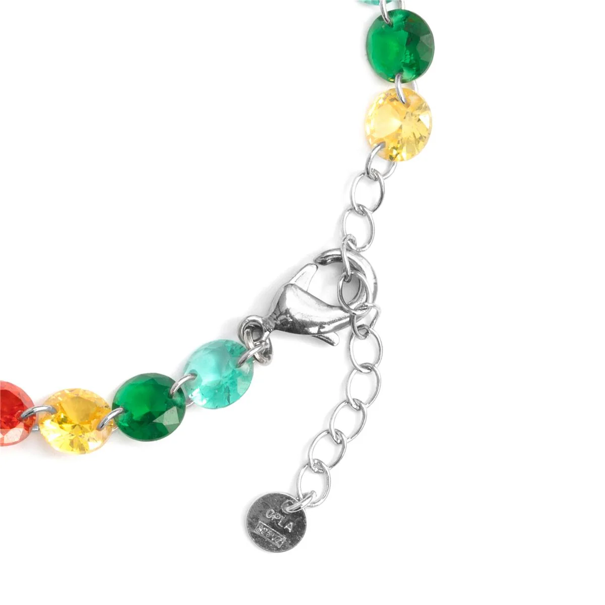 Pulsera de Plata de Ley 925 y Cuarzo Hidrotermal Multicolor acabado en rodio - Rasyes - Image 7