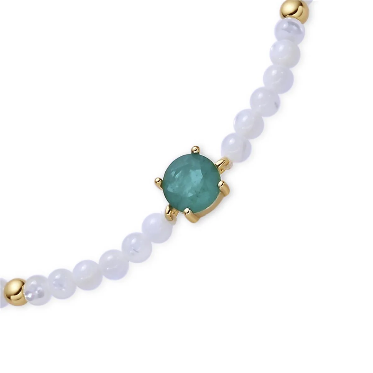 Pulsera de Cuarzo Hidrotermal Verde Paraiba acabado en oro amarillo de 18k - Neori - Image 5