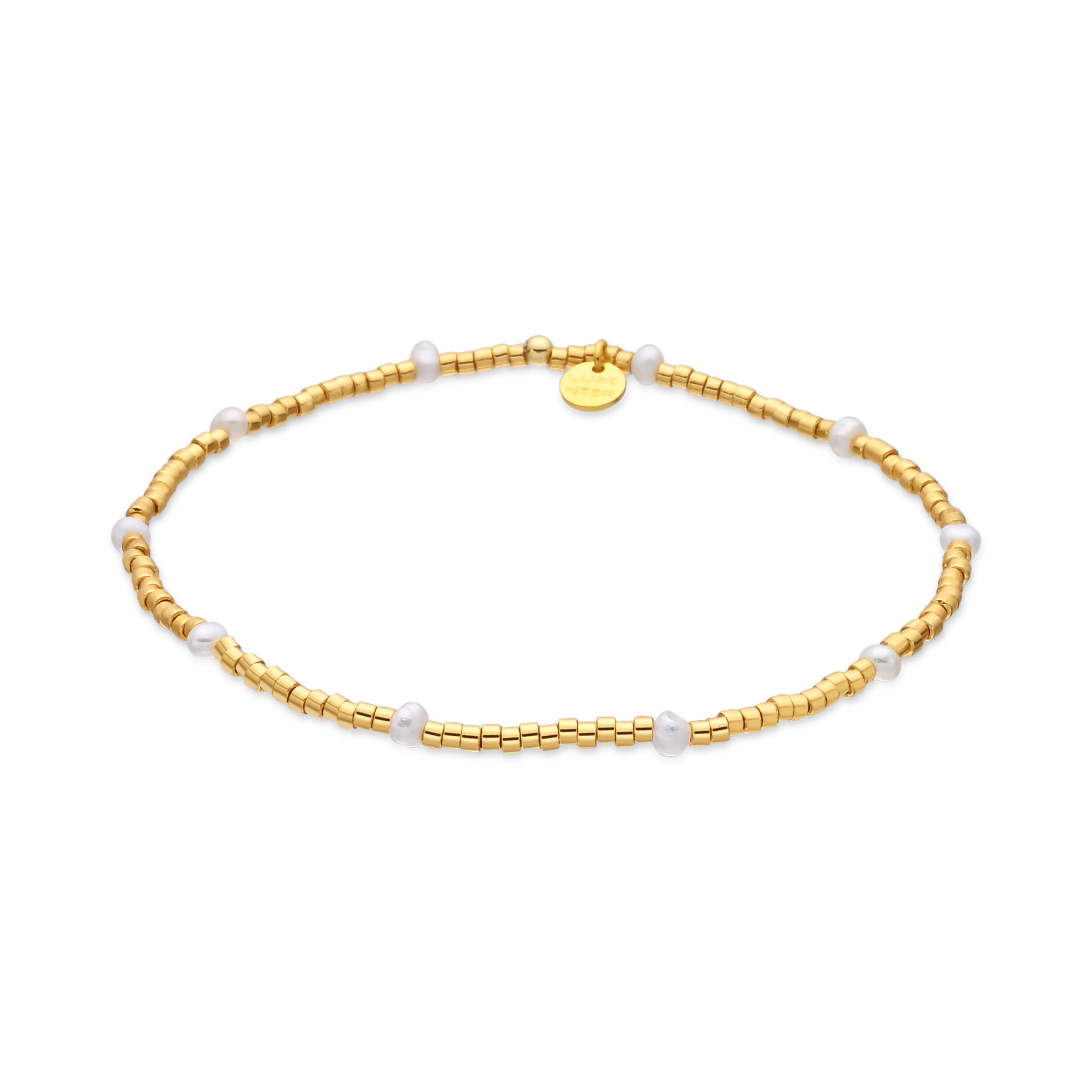 Pulsera de Plata de Ley 925 y Lacado Blanco acabado en oro amarillo de 18k - Fahkia