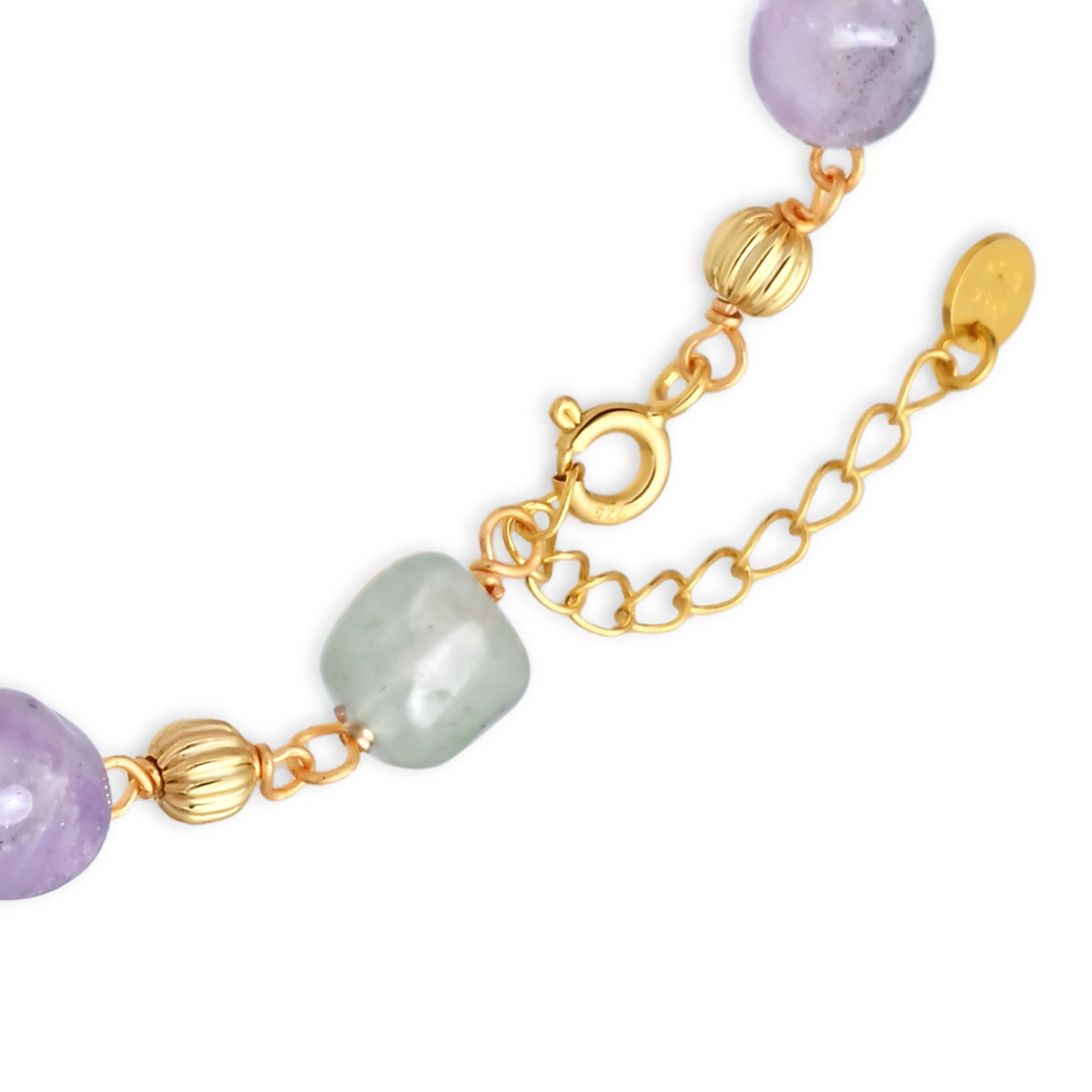 Pulsera de Plata de Ley 925 y Multicolor Piedra Natural acabado en oro amarillo de 18k - Sariel - Image 6