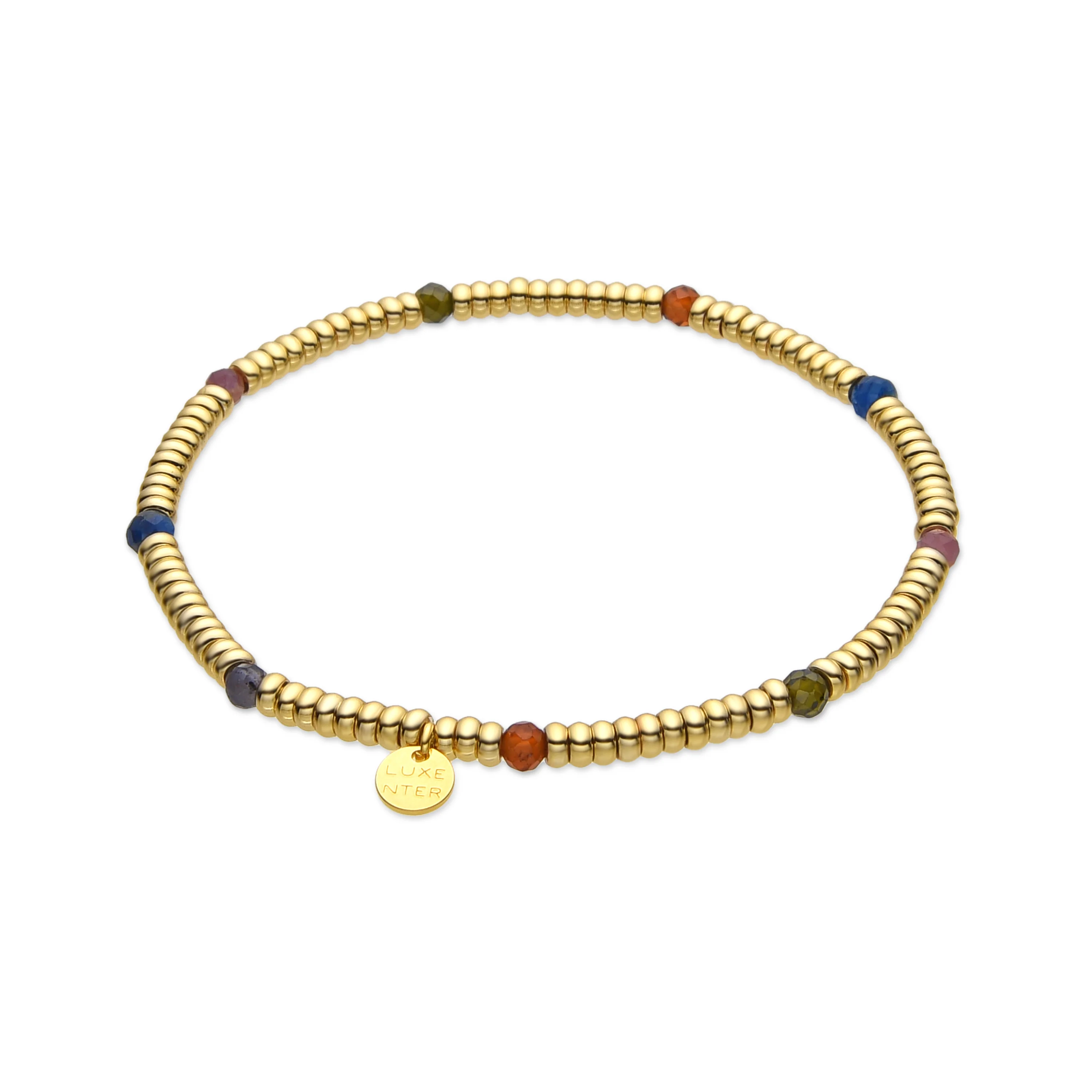 Pulsera de Plata de Ley 925 y Cristal Multicolor acabado oro 18k - Deli