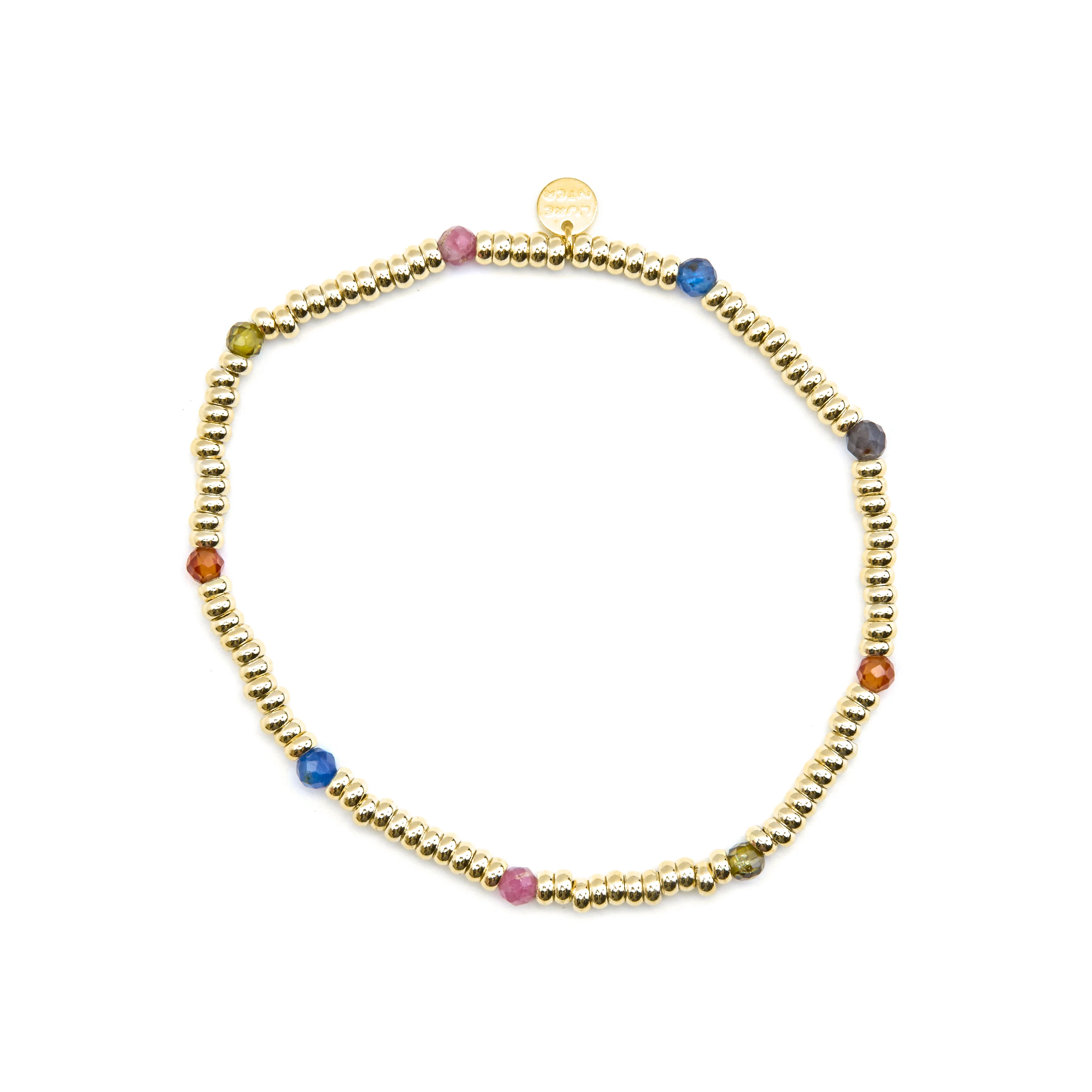 Pulsera de Plata de Ley 925 y Cristal Multicolor acabado oro 18k - Deli - Image 3