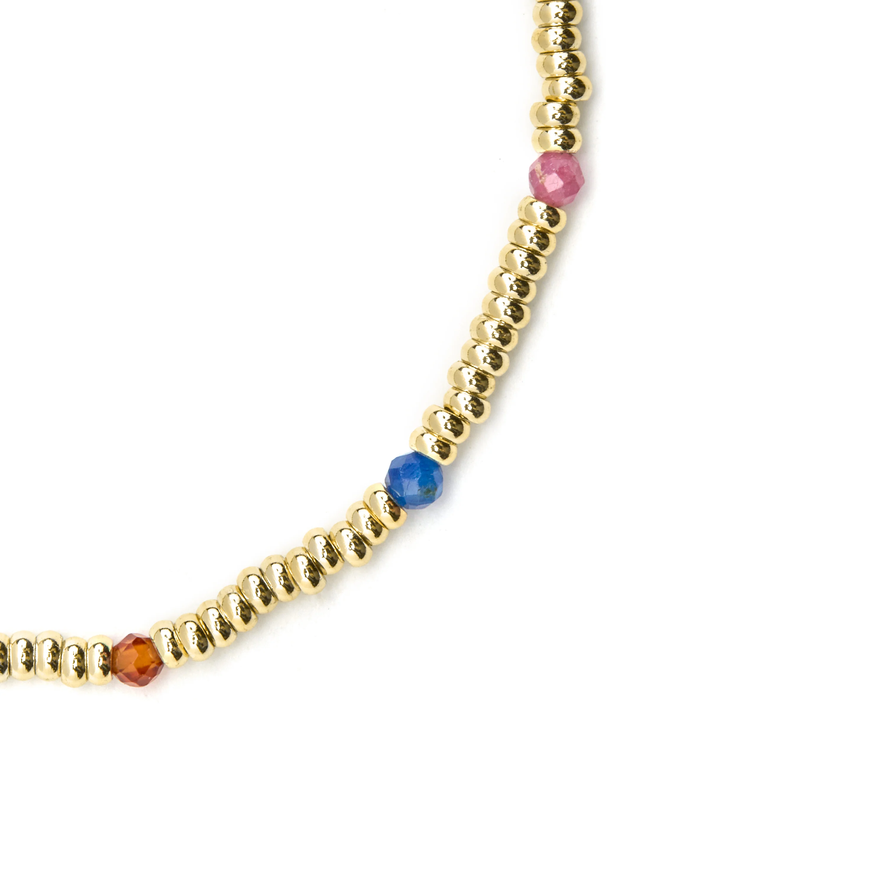 Pulsera de Plata de Ley 925 y Cristal Multicolor acabado oro 18k - Deli - Image 5