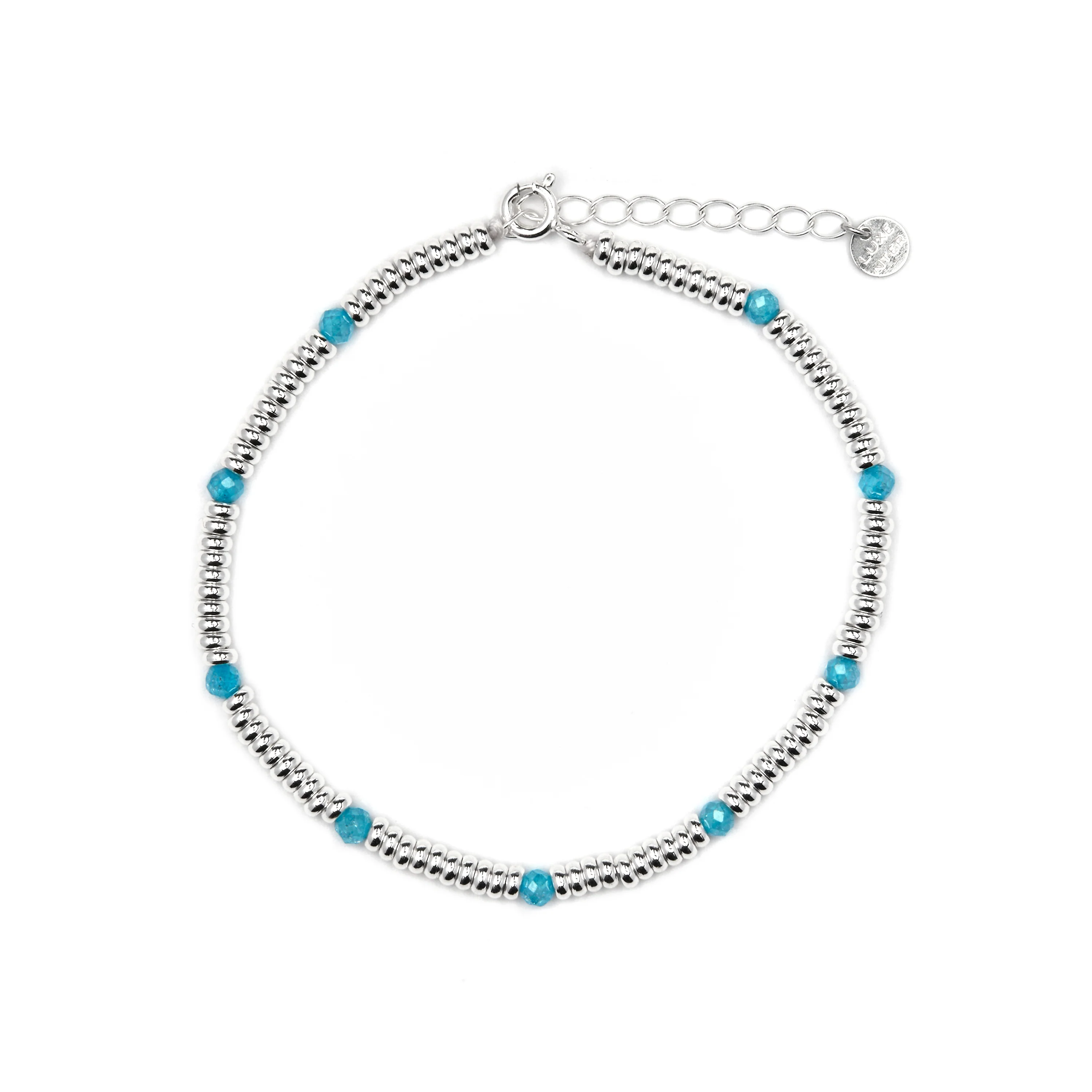 Pulsera de Plata de Ley 925 y Circonita Aguamarina acabado rodio - Deli - Image 3