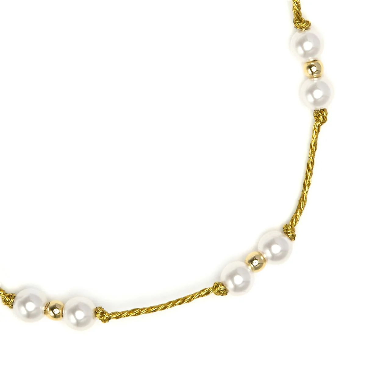 Pulsera de Plata de Ley 925 y Perla Blanca acabado en oro amarillo 18k - Deusu - Image 4
