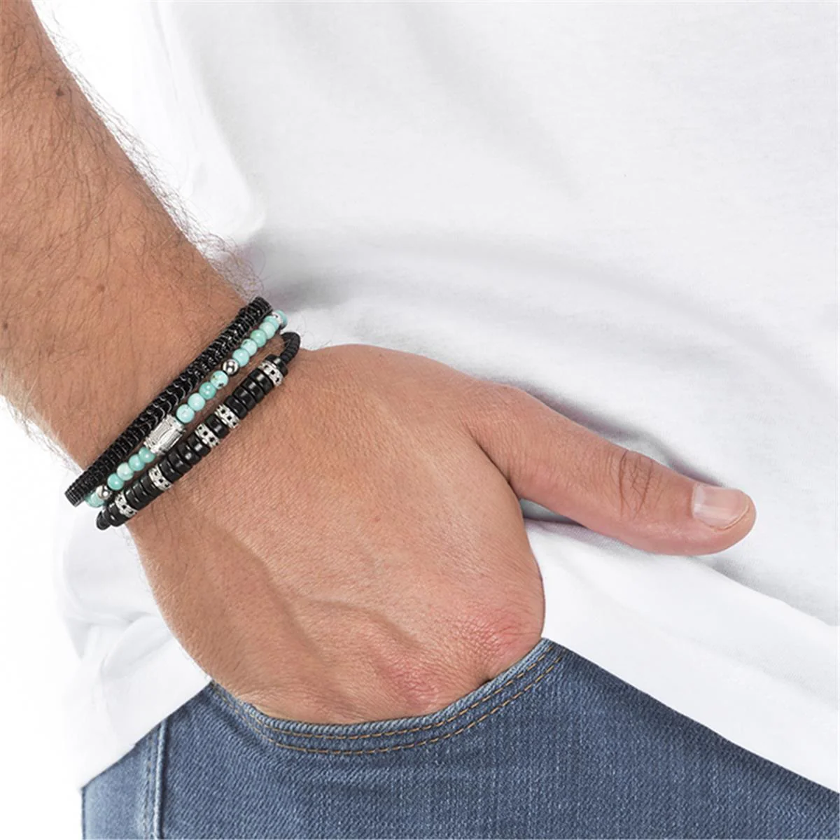 Pulsera Dicea acabado en Rodio - Dicea AZUL - Image 2