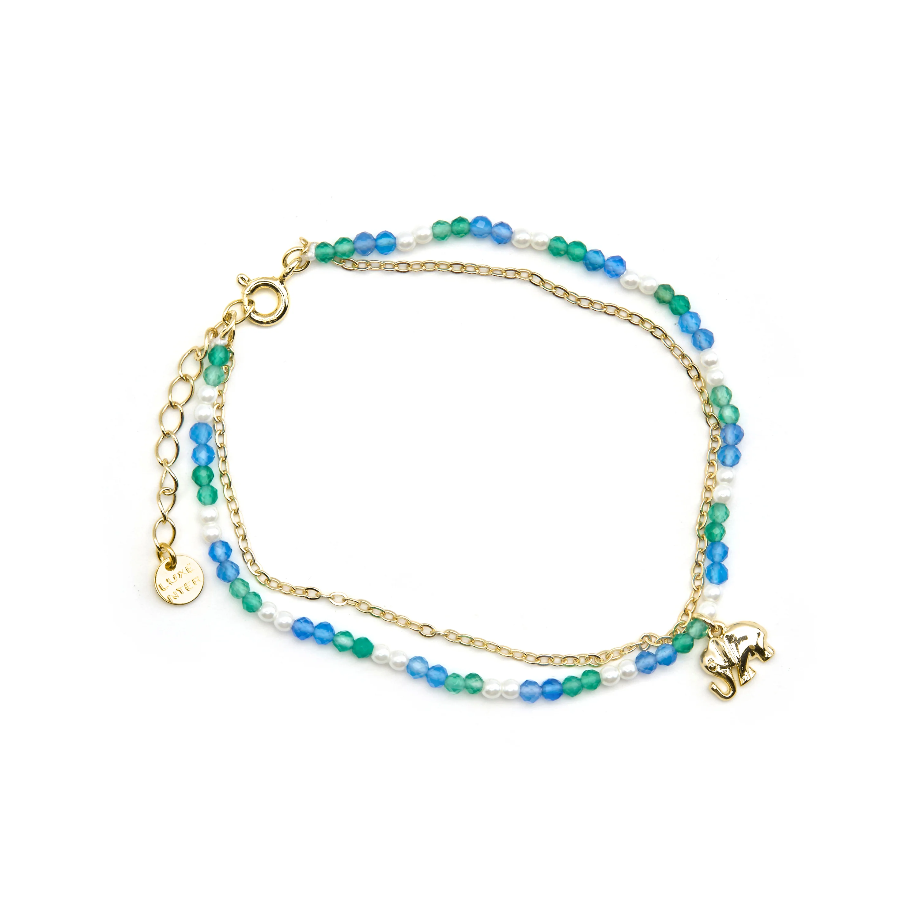 Pulsera de Plata de Ley 925 y Cristal Azul Oscuro acabado oro 18k - Dirhum - Image 3