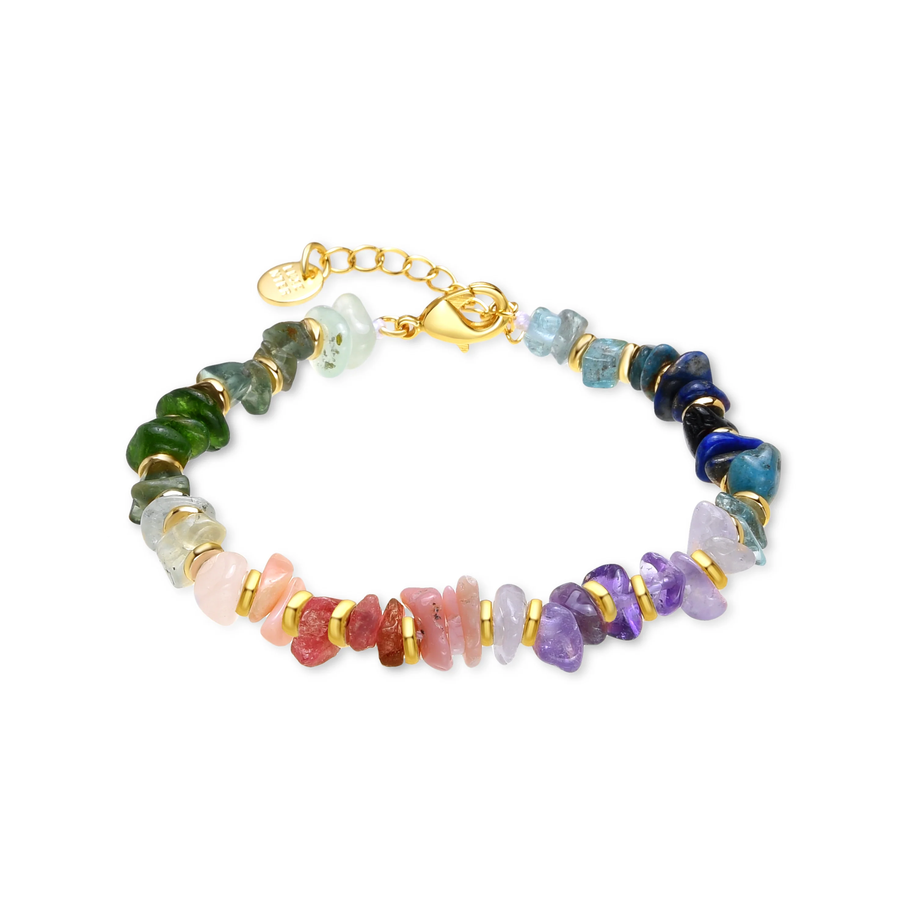 Pulsera de Fluorita acabada en oro amarillo 18K - Diri