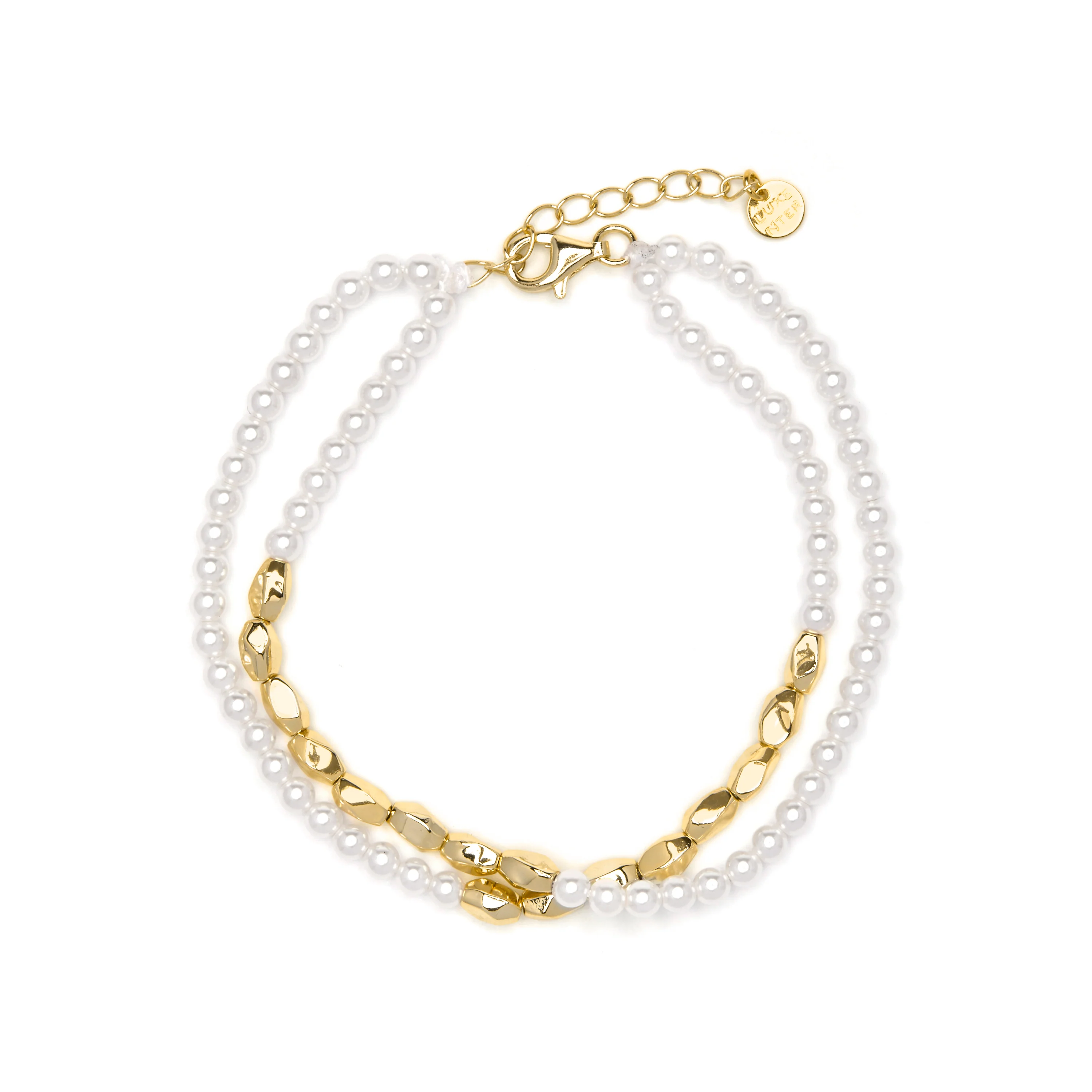 Pulsera acabado oro amarillo de 18k y Perla Blanca - Diriki - Image 3