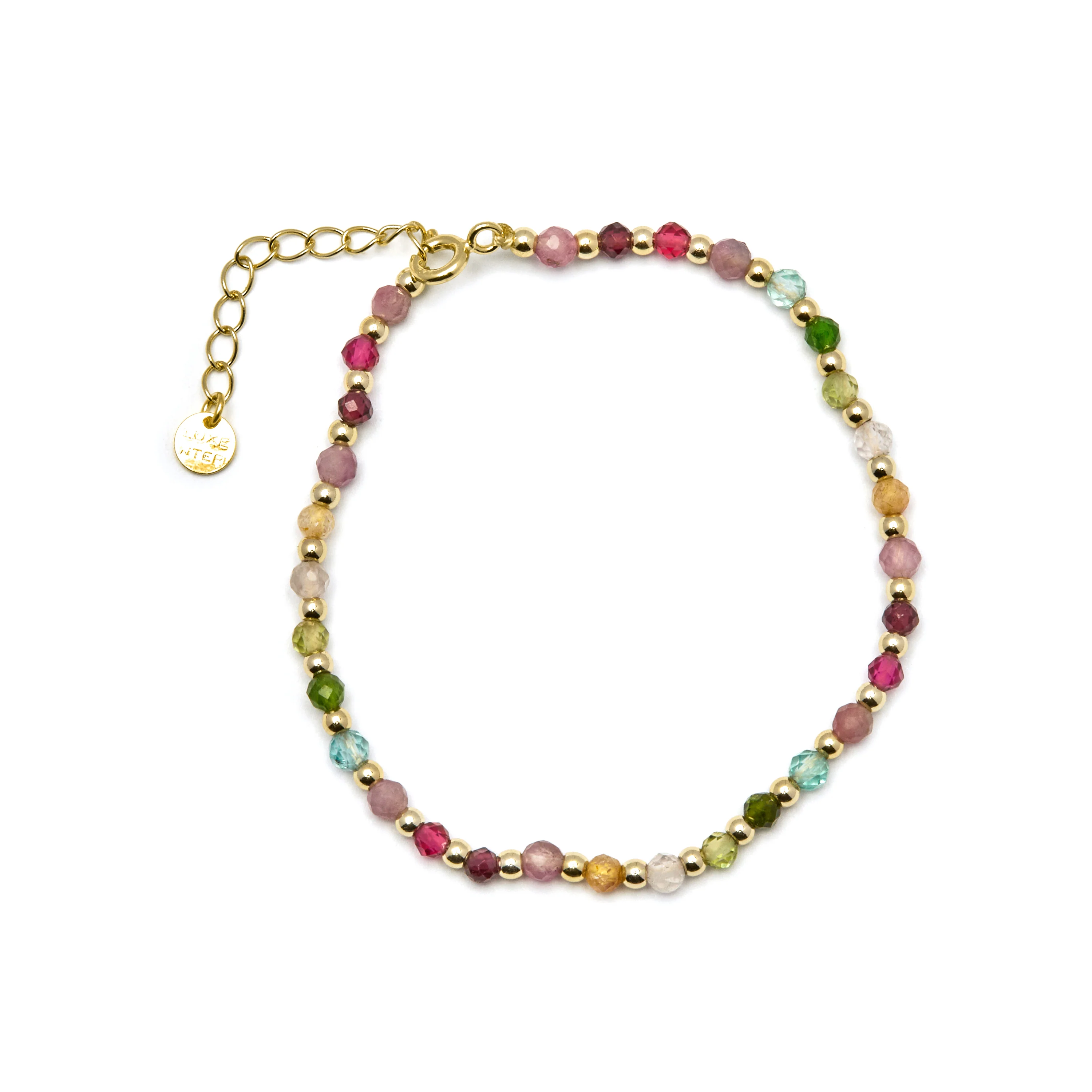 Pulsera de Plata de Ley 925 con Cristal Multicolor acabada en oro amarillo 18K - Dirrim - Image 3
