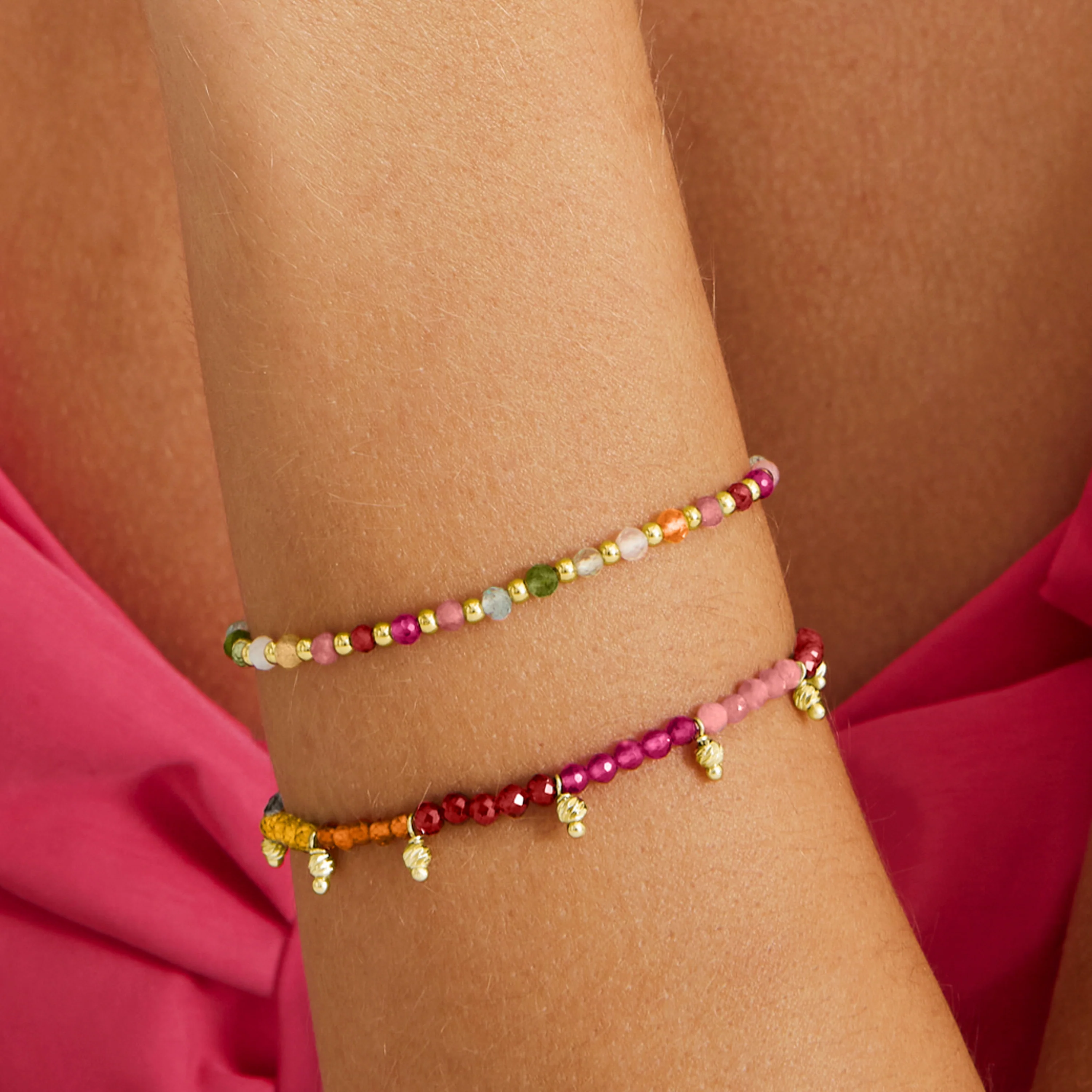 Pulsera de Plata de Ley 925 con Cristal Multicolor acabada en oro amarillo 18K - Dirrim - Image 4