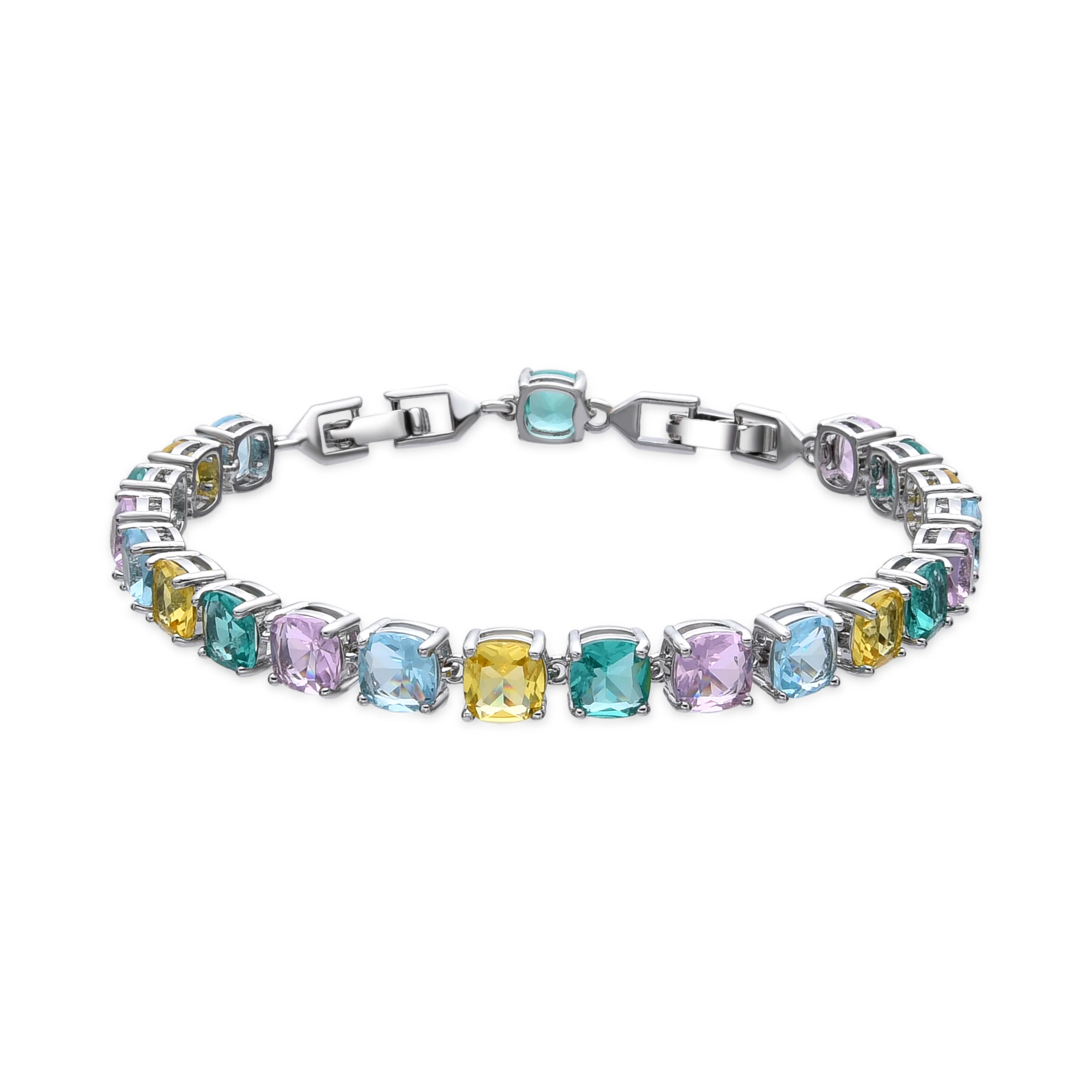 Pulsera acabado plata y Circonita Multicolor - Dow