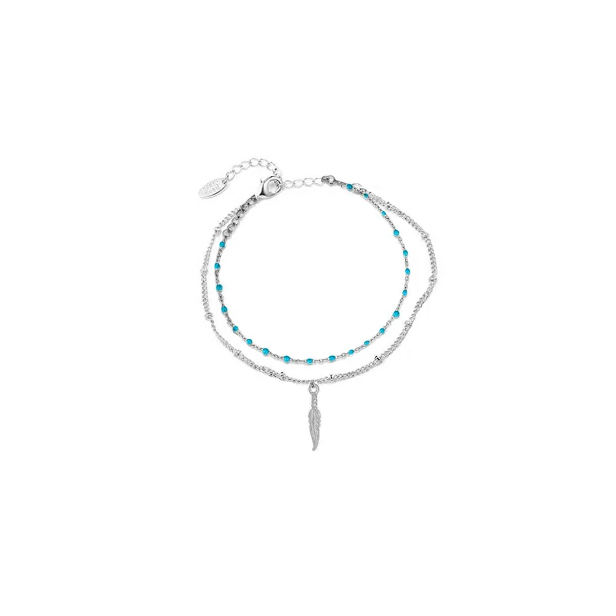 Tobillera Dowal Plata De Ley 925 - Dowal AZUL